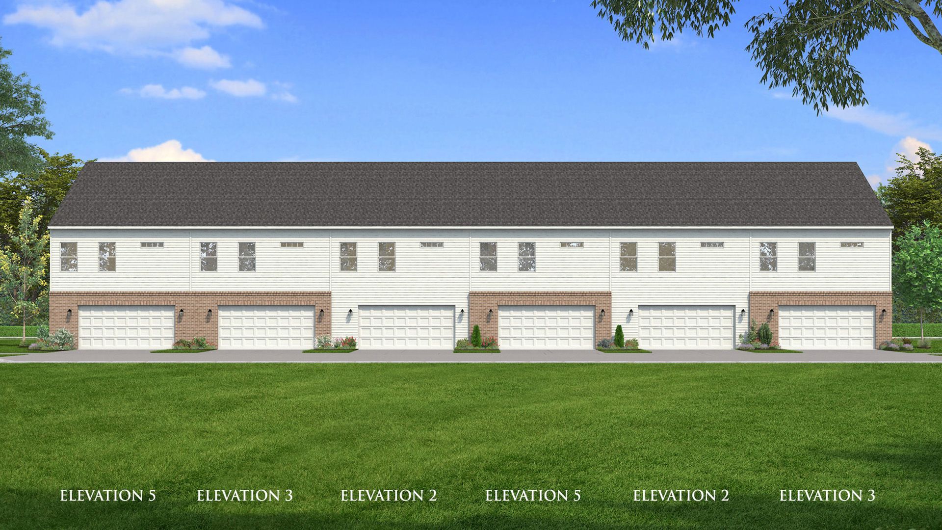 The back of the Liam Townhome plan in Ansley Trails