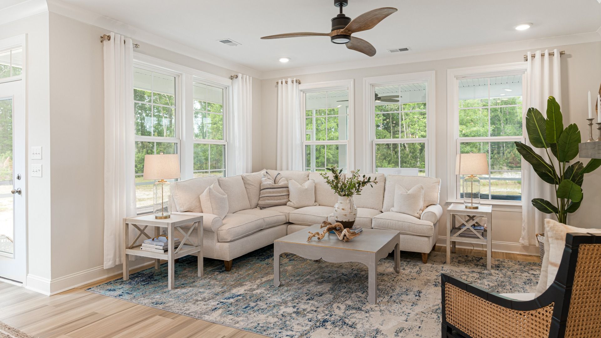 sectional in large living room in the Lighthouse floor plan