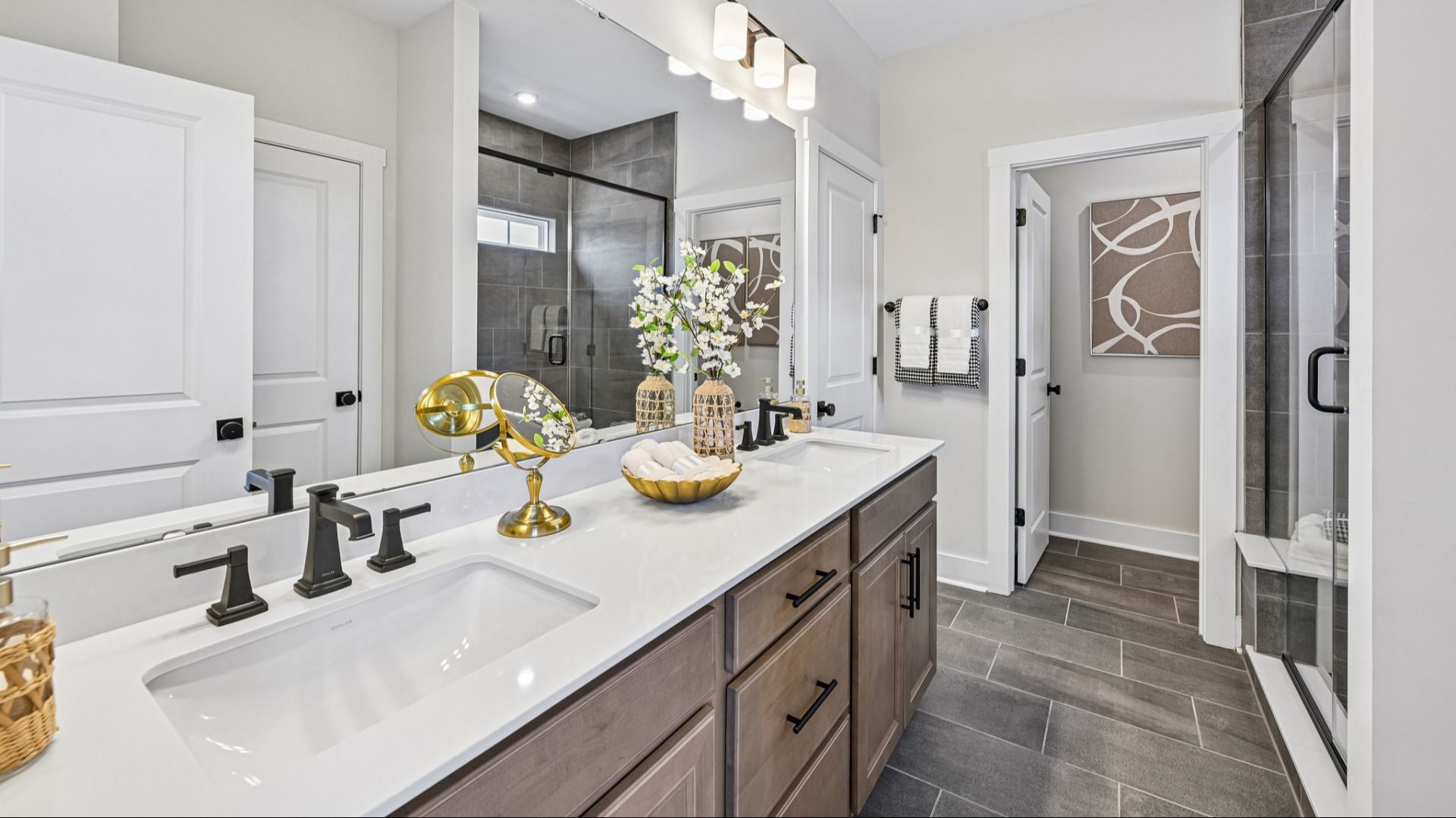 The Westport Plan by DRB Homes in Miller Farm - Primary Bathroom