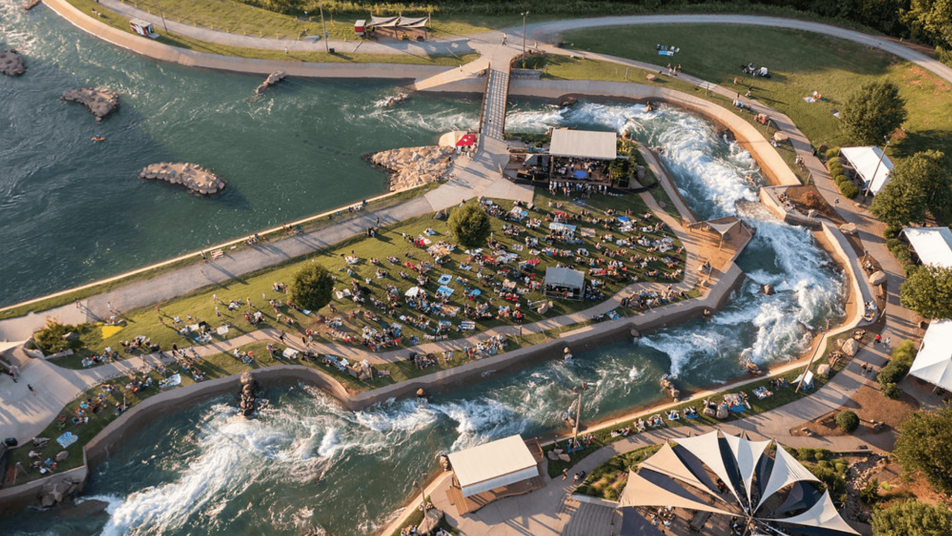 Whitewater Center featuring whitewater rafting, trails, ziplines, kayaking and more. Only 9 miles from Greenway Overlook.