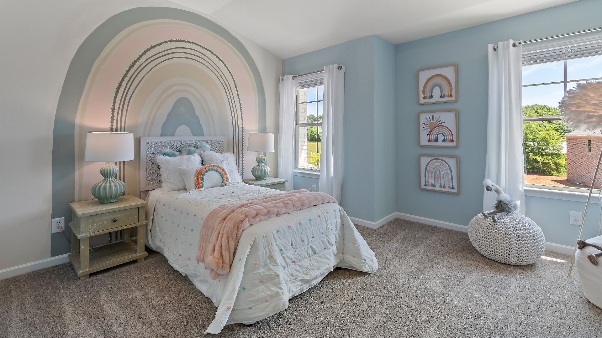 Generously sized secondary bedroom with carpet flooring and natural light in the Everest III at Berkeley Lakes.