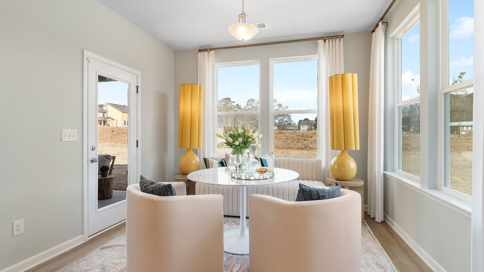 Breakfast nook with abundant natural light in new construction single family home in McDonough, GA.