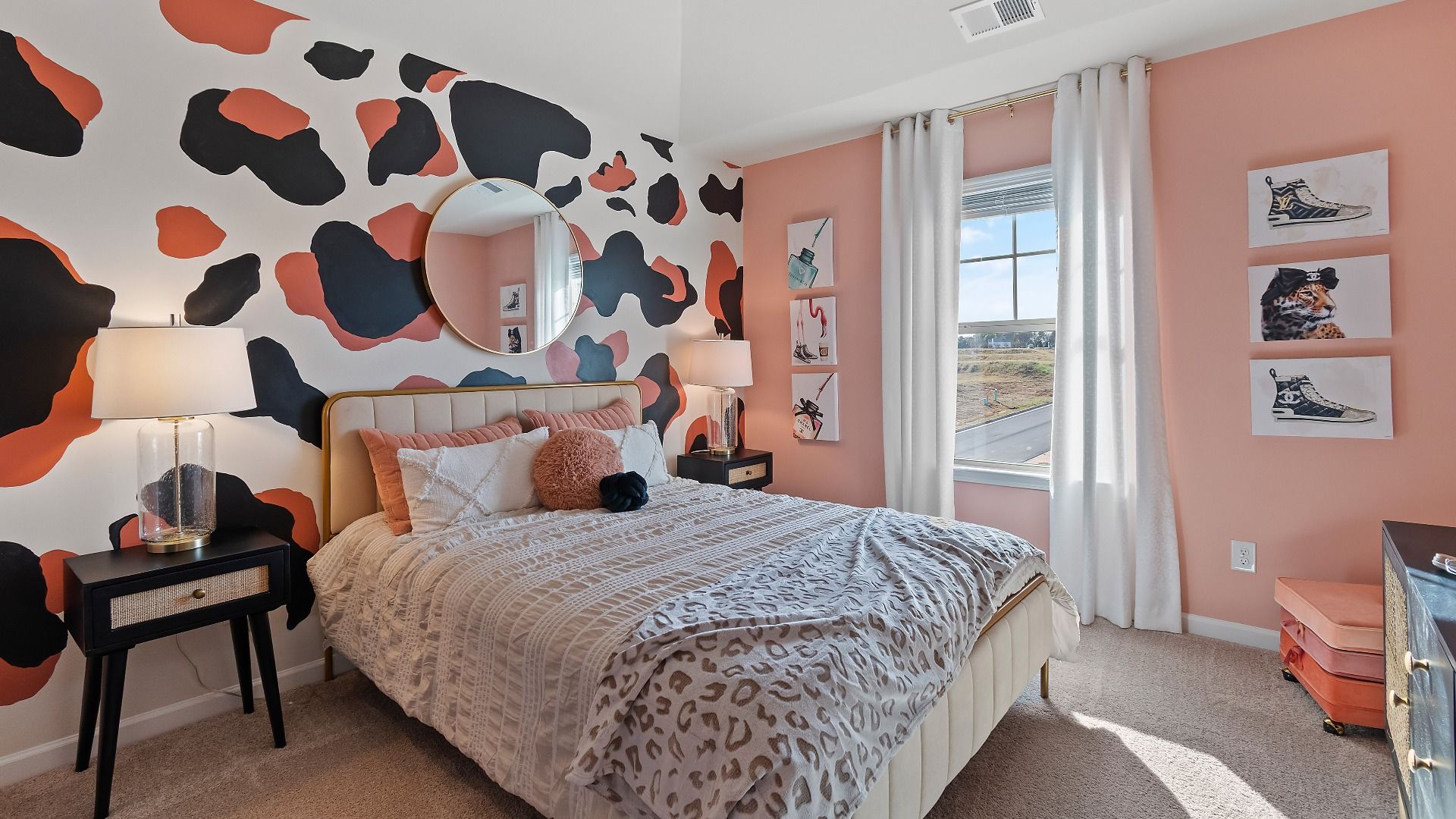 Inviting bedroom with neutral palette and abundant natural light in Abigail II home at Adagio community in Dacula, GA.