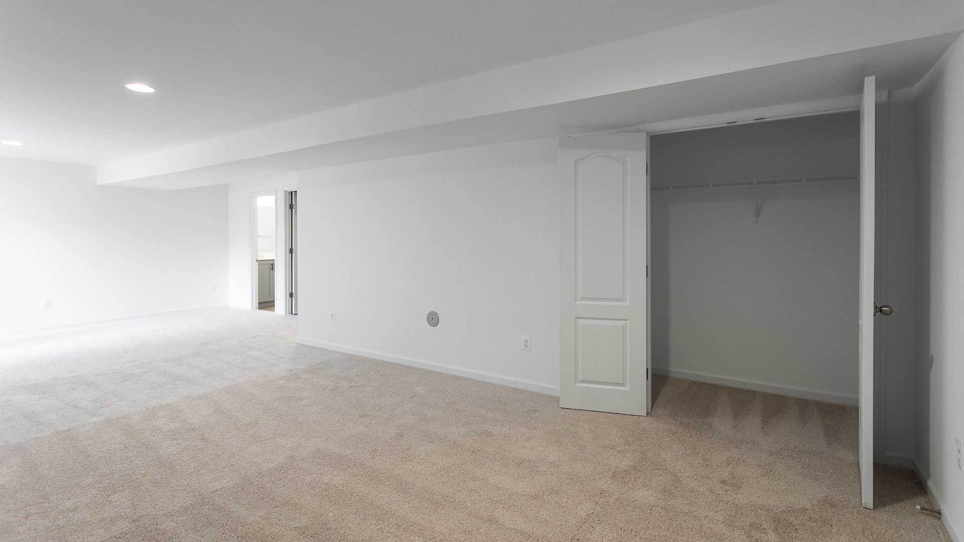 Finished Basement with Access to the Backyard in a DRB Homes Glenshaw plan at The Village of College Park.