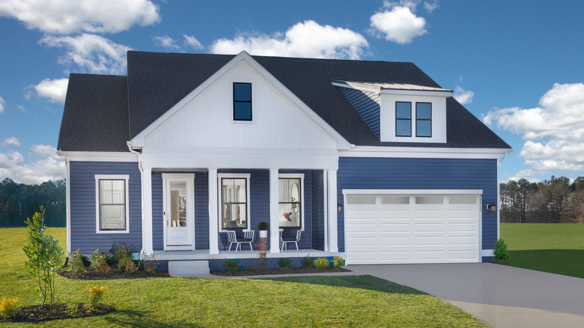 Front exterior  of the  DRB Homes St. Kitts Model at the Wetherby community.