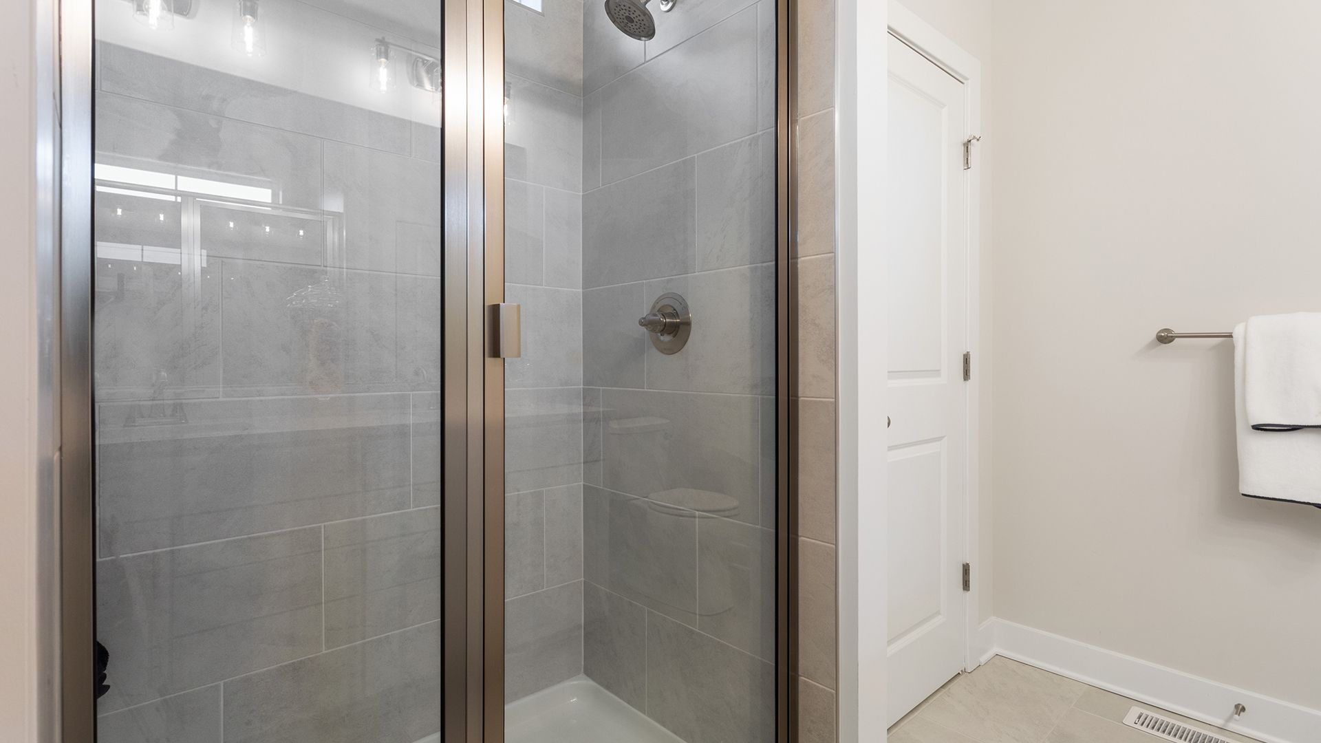 Private Owner's Bath with a Walk-in Shower in the Aloha at Wetherby in Millsboro, DE