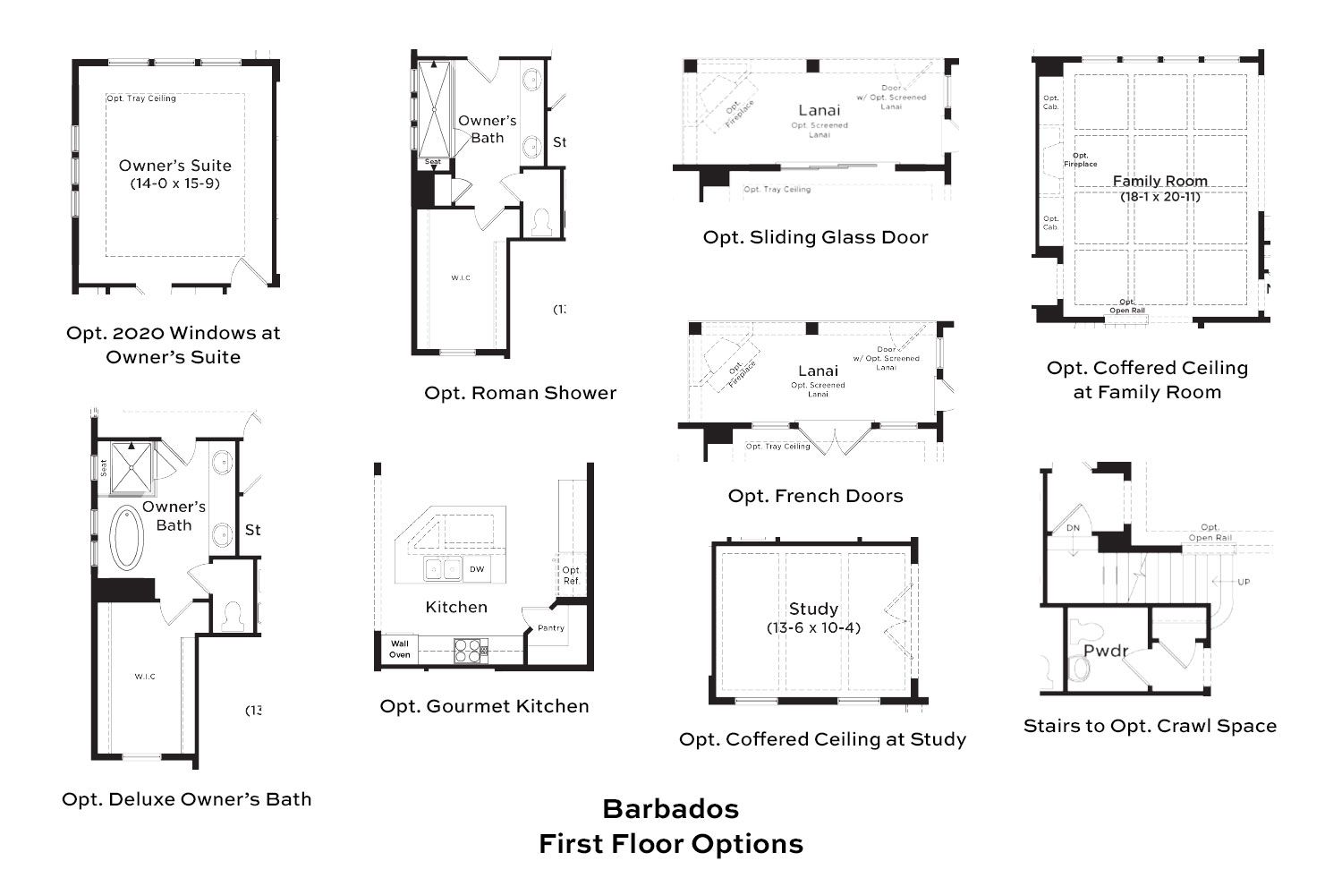 First Floor with Roman Shower, Sliding Glass Door, Coffered ceiling at Family Room and Study, Chef/Gourmet Kitchen