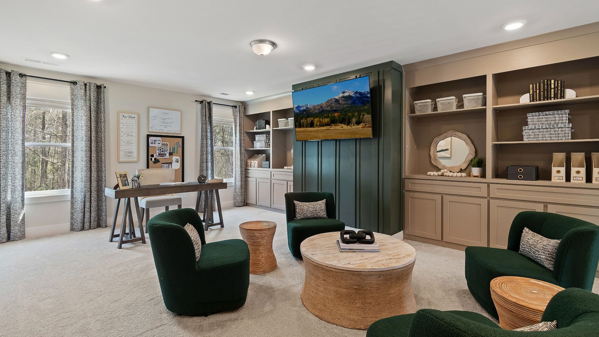 Loft space with open layout, natural light, and flexible living area at Saddleridge in Senoia, GA.
