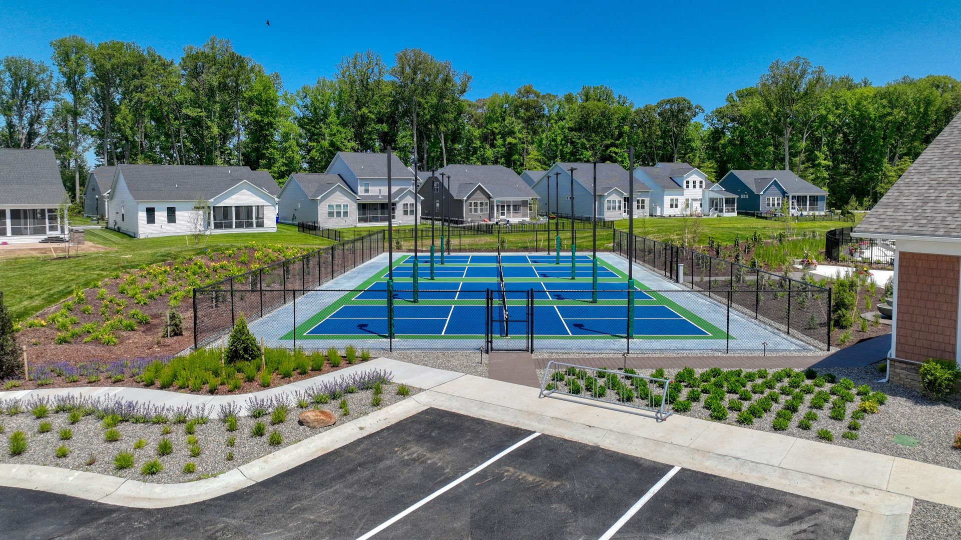 Tennis courts at the DRB Homes community of Chase Oaks in Lewes, Delaware.