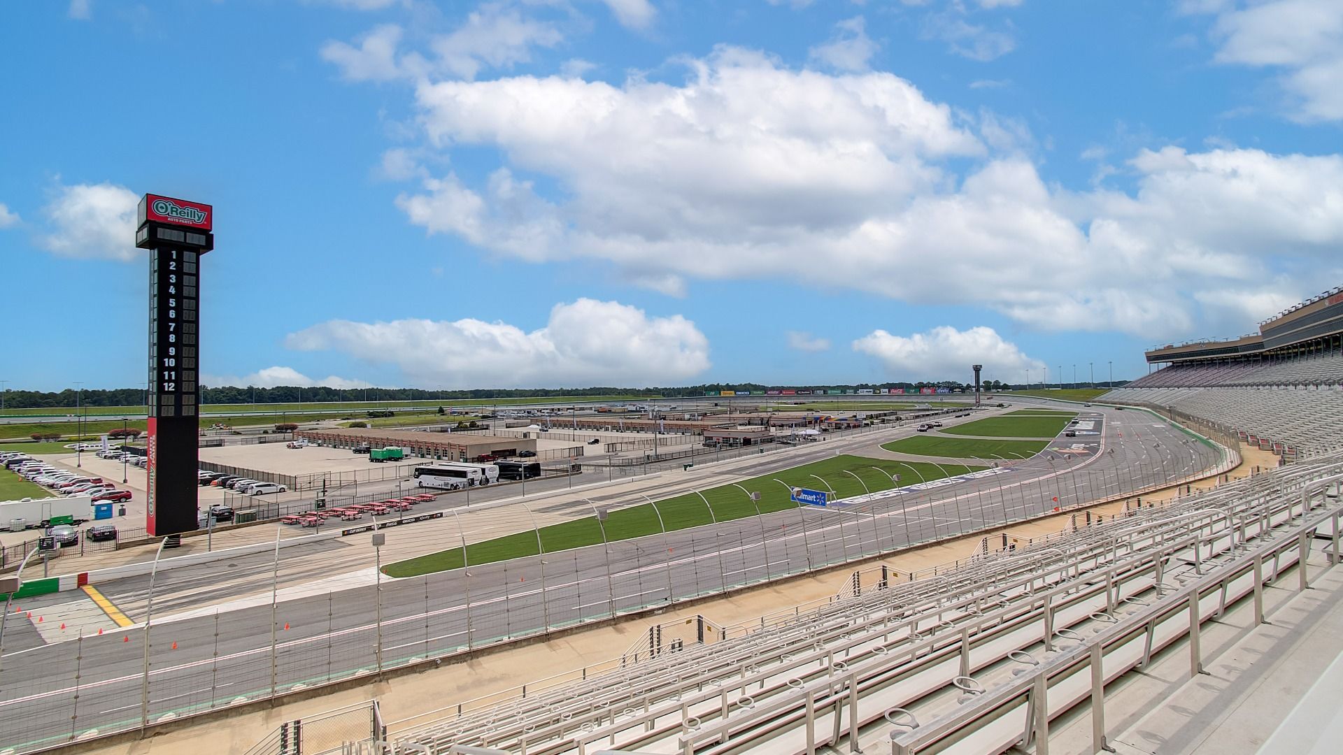 Iconic Atlanta Motor Speedway racetrack in Hampton, GA near Westwind Estates.