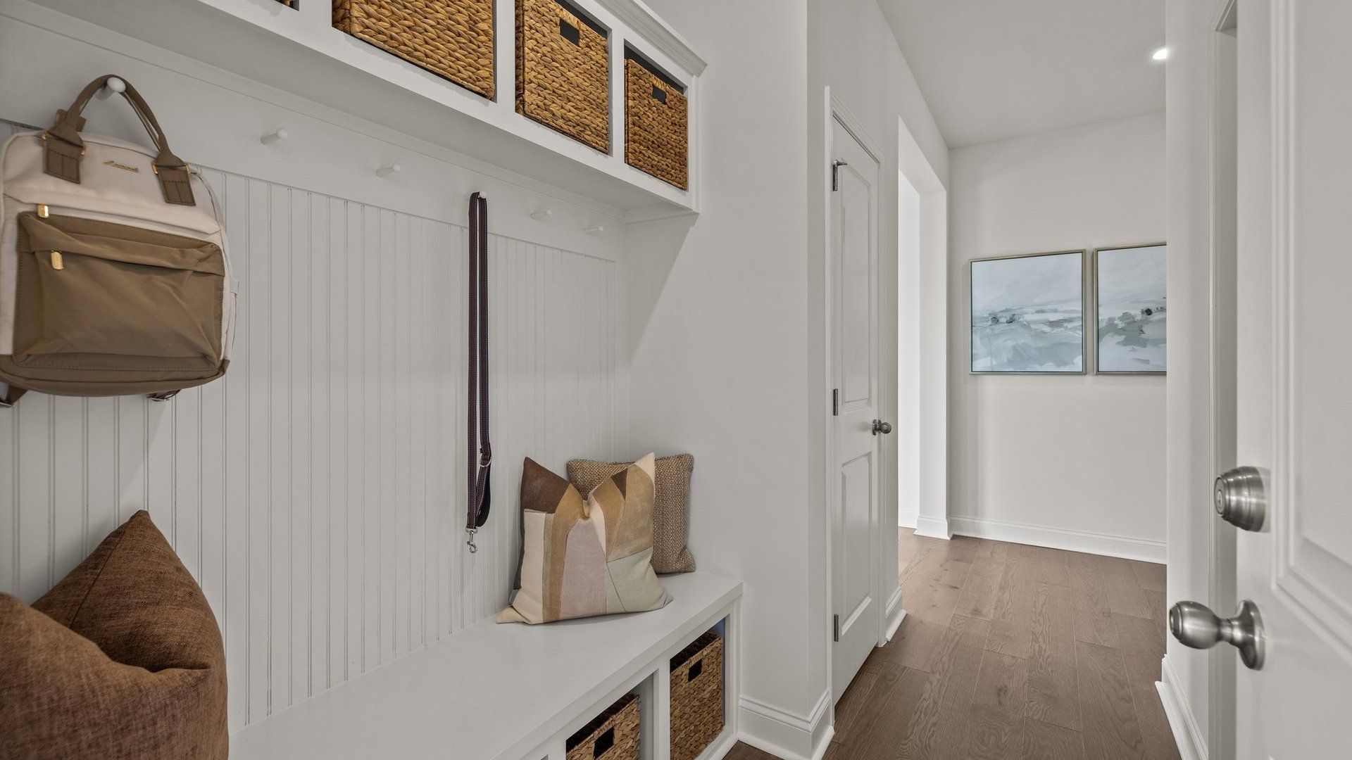 Convenient built-in drop zone entering into the home from the 2-car garage, in the Townsend Design by DRB Homes in York, SC