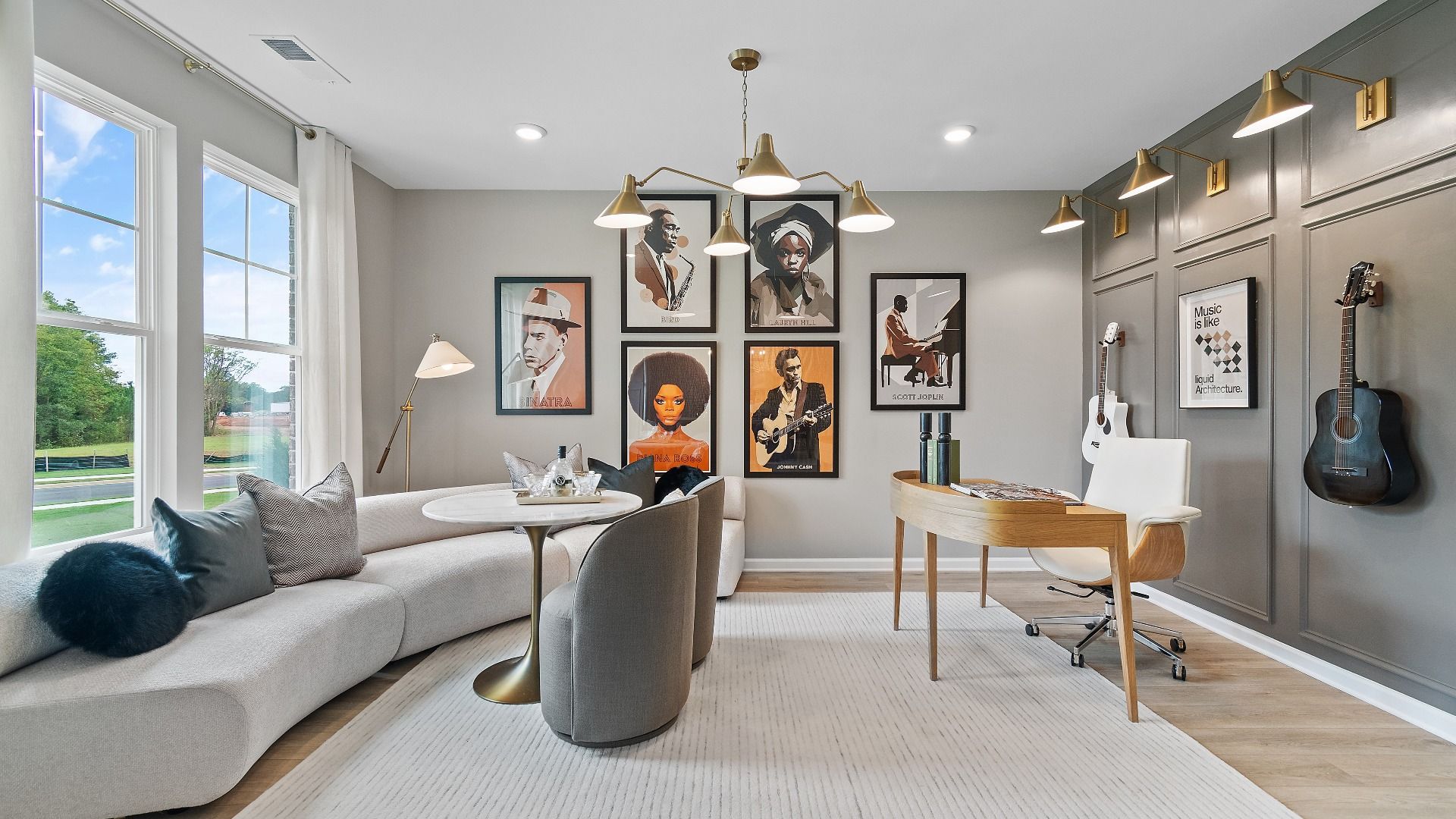 Generously-sized home study space for versatile use featuring natural light and LVP floors at Trinity Park in McDonough, GA.