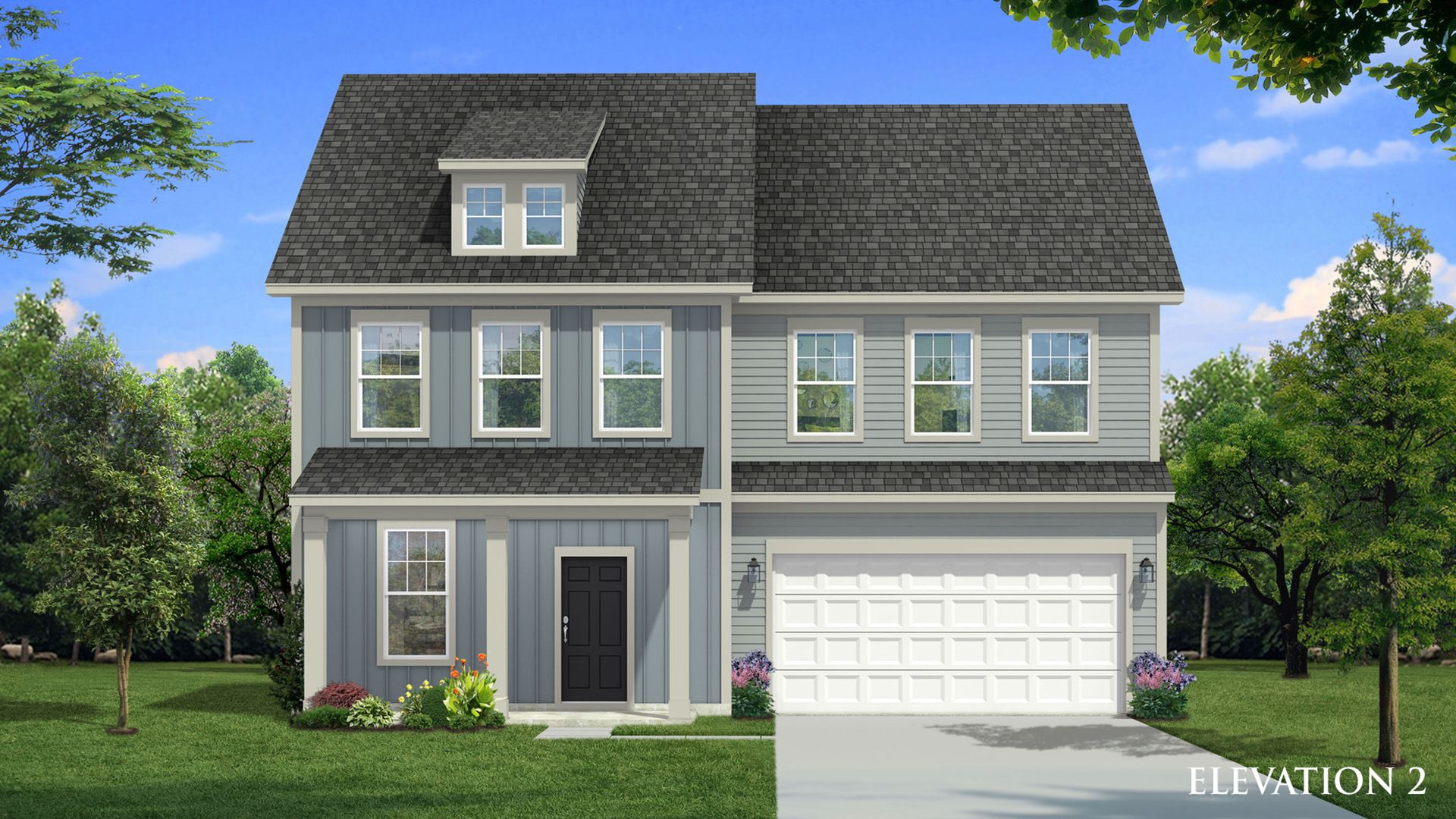 The Burton Design Plan by DRB Homes in York, SC - Elevation Rendering 1442 Lady Slipper Court