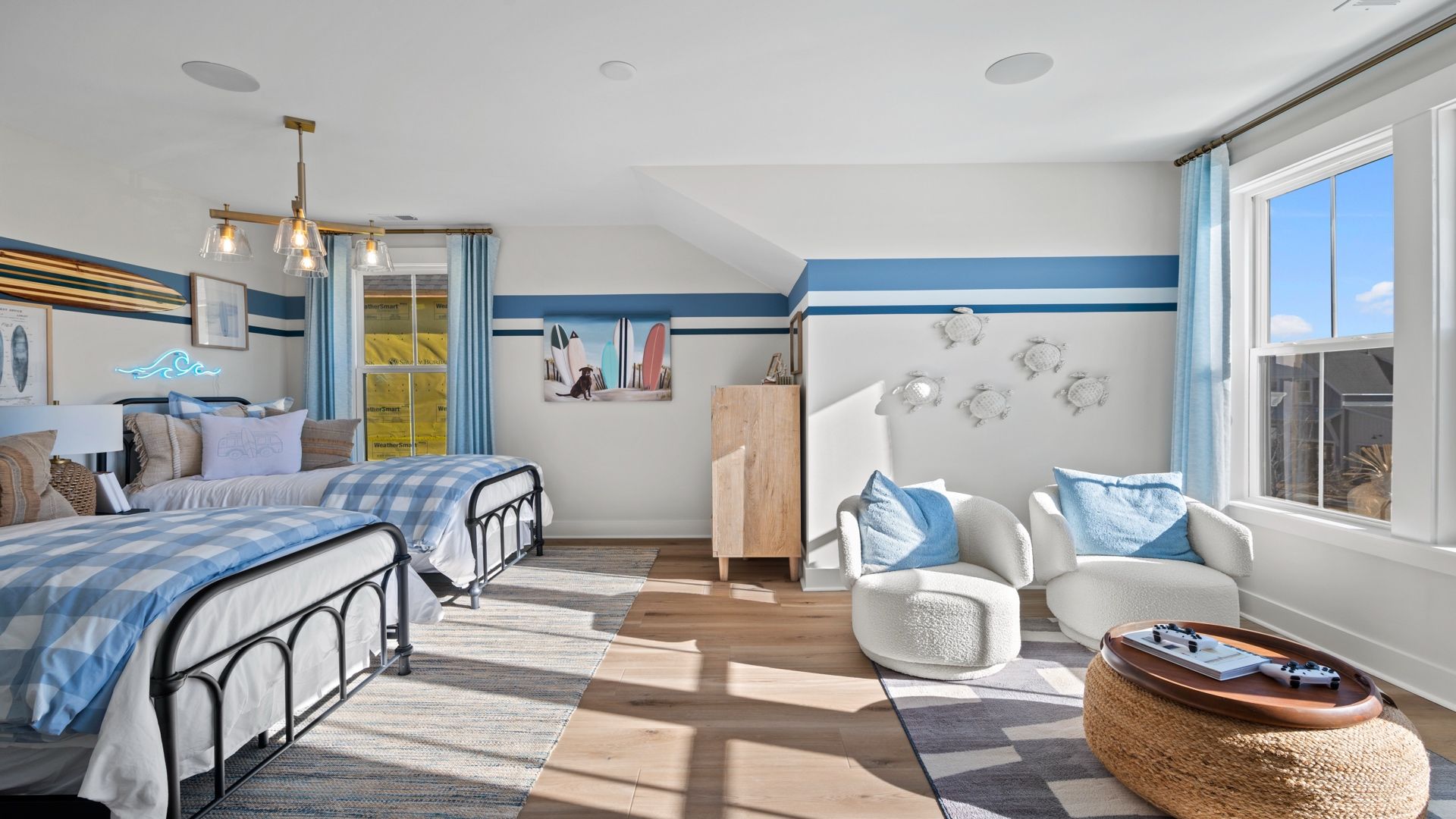 The Beaufain model in Midtown at Nexton by DRB homes offering a bonus level with open guest room and entertaining space