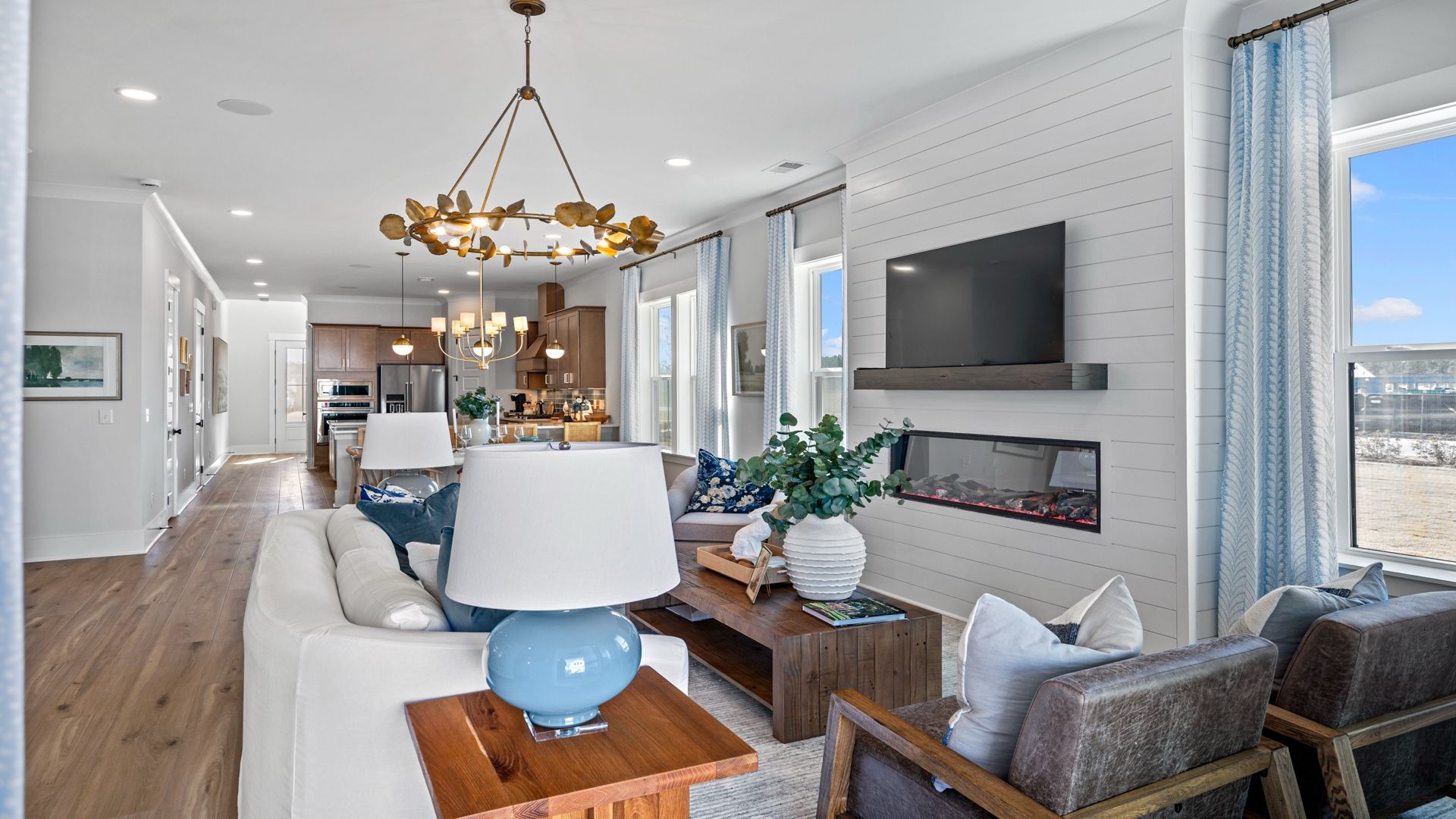 Living Room- Beaufain Model Home in Midtown at Nexton in by DRB homes offering an open layout