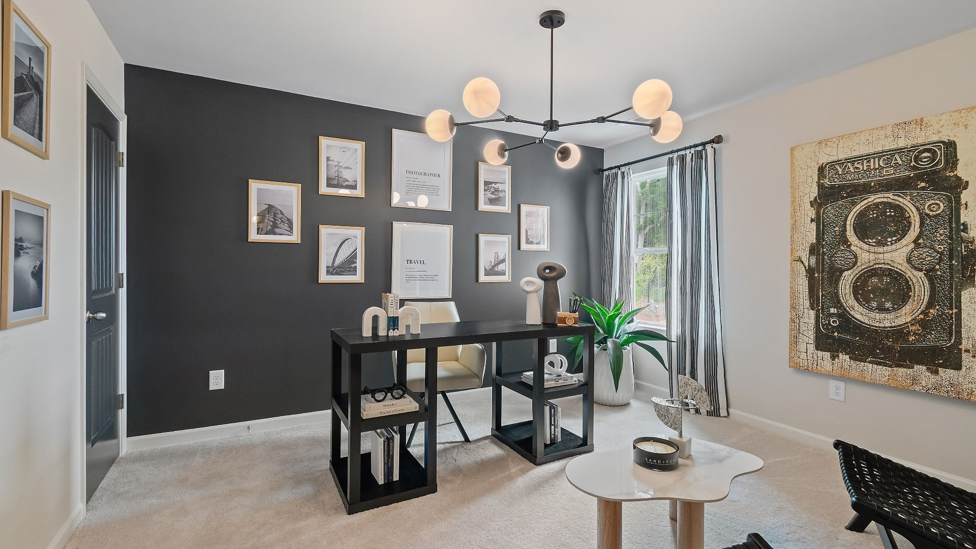 Home office with natural light in new construction townhome at Avery Landing in McDonough, GA