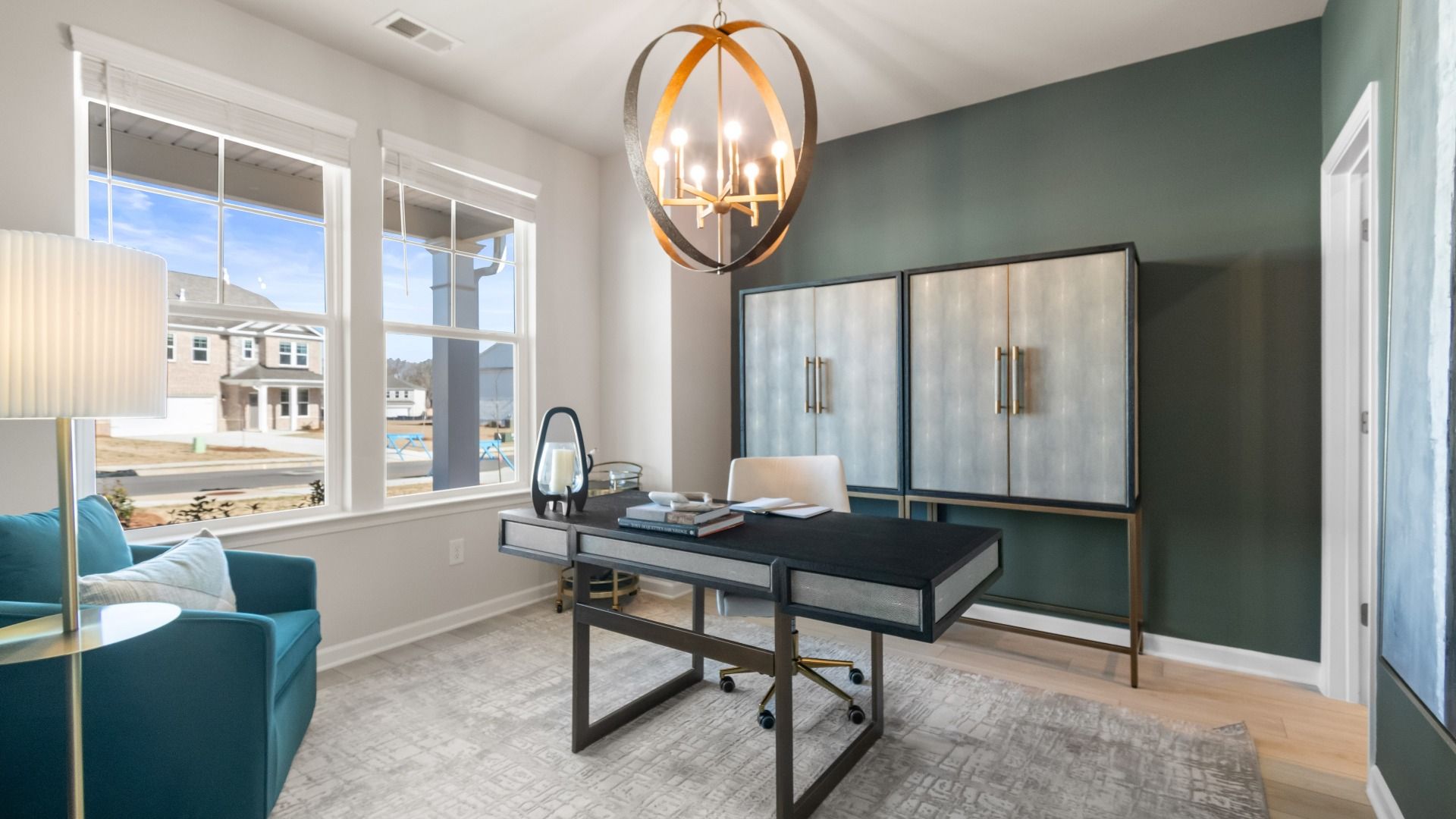 Ridgewood guest room or home office with LVP flooring and natural light at Burchwood in Stockbridge, GA.