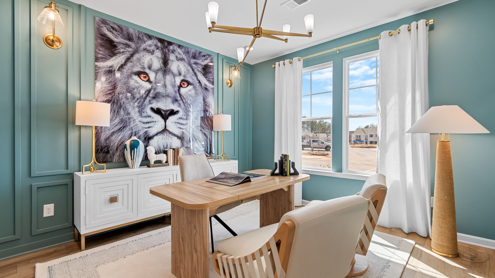 Modern designed spacious Wynwood study with natural light and LVP flooring at Bowers Farm in McDonough, GA.