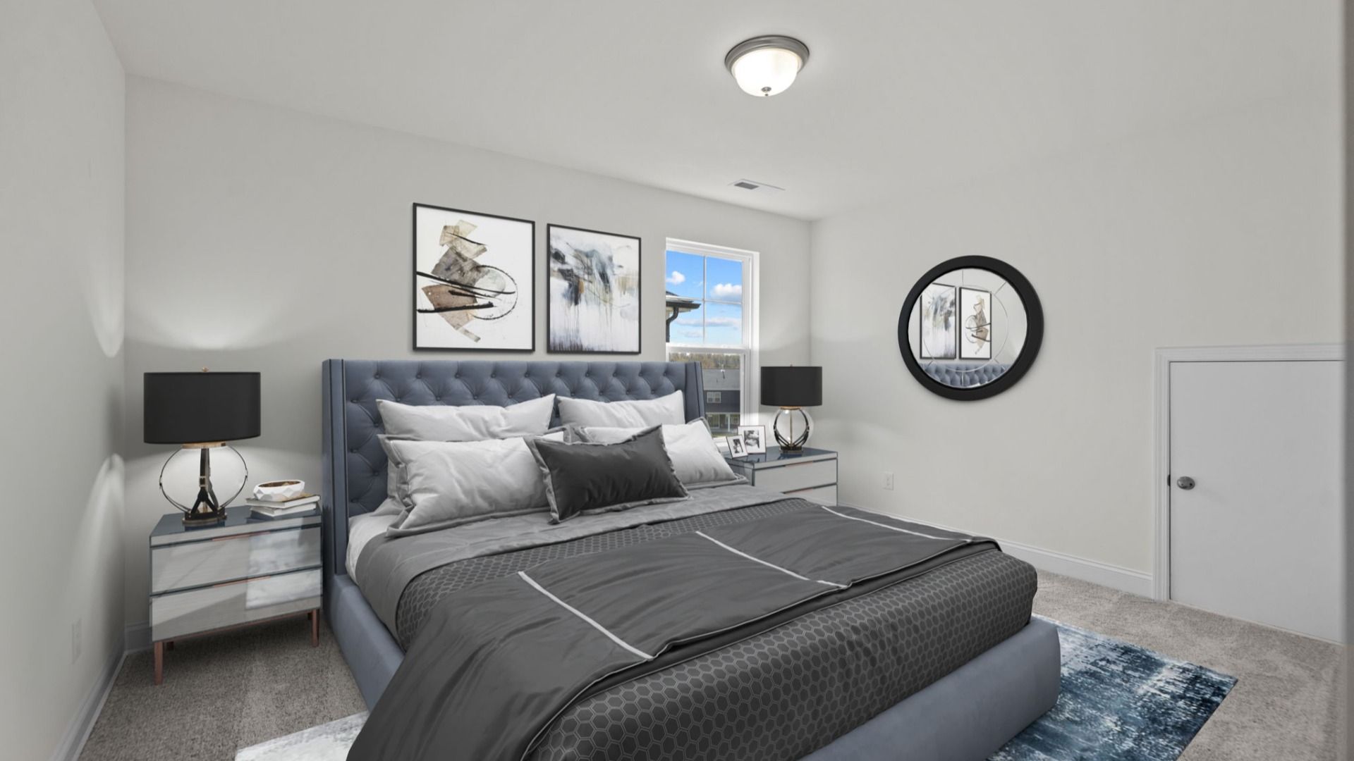 Optional bedroom with large window and premium finishes in the Fairfield Design by DRB Homes in Mooresville, NC
