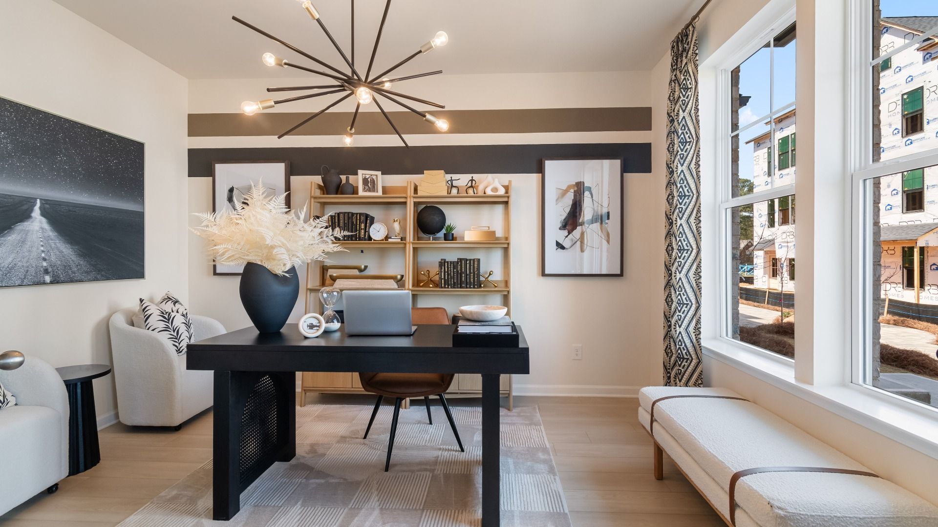 Flexible home study space with natural light at Silverock in McDonough, GA.