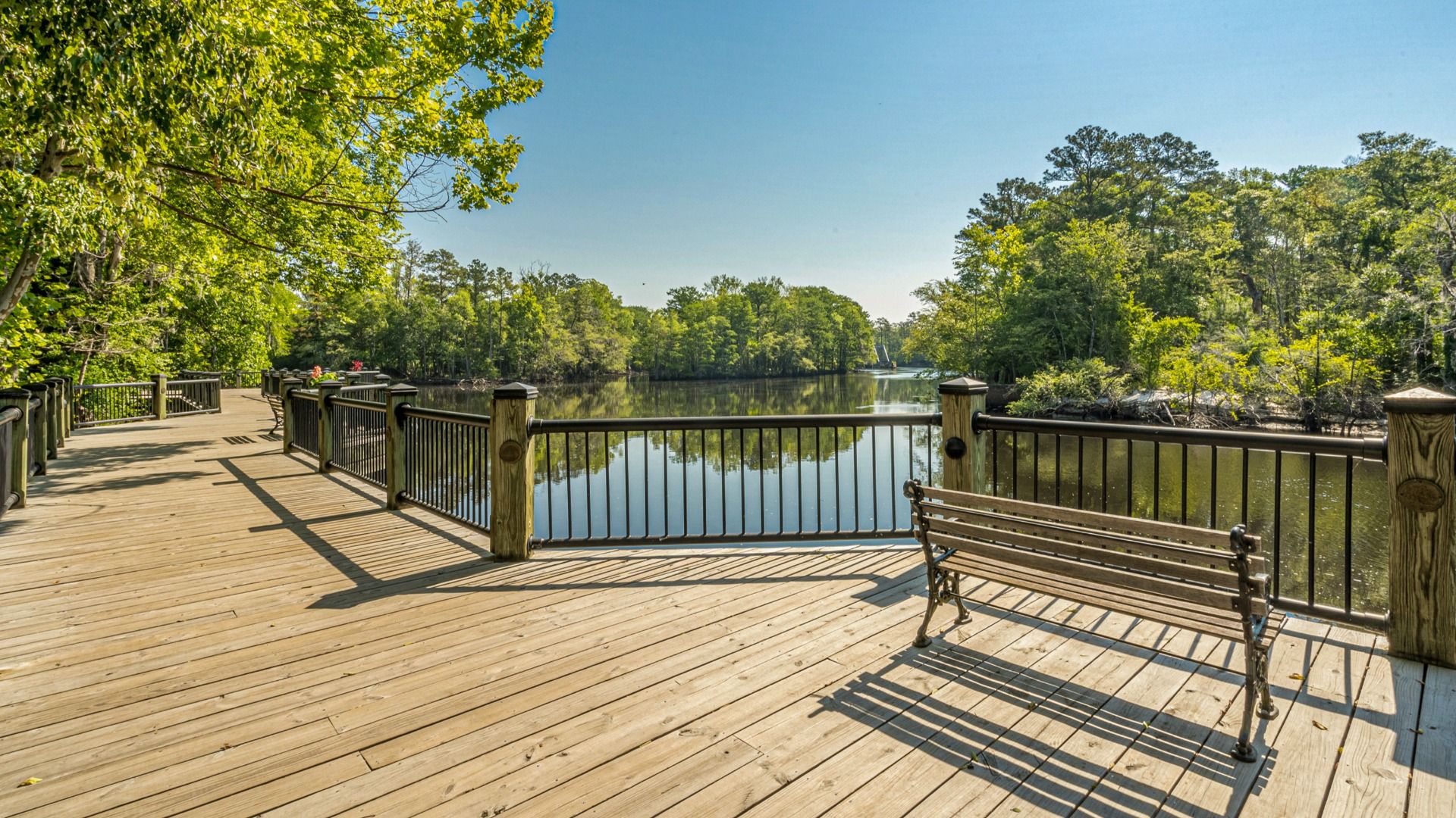 Stroll the scenic Conway Riverwalk just minutes from Chestnut Farms by DRB Homes
