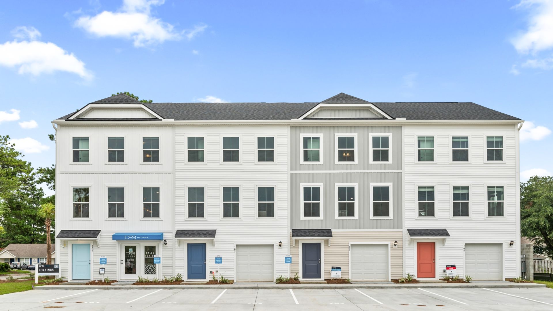 Stylish 3-story Jennings townhome at Clear Springs with modern curb appeal