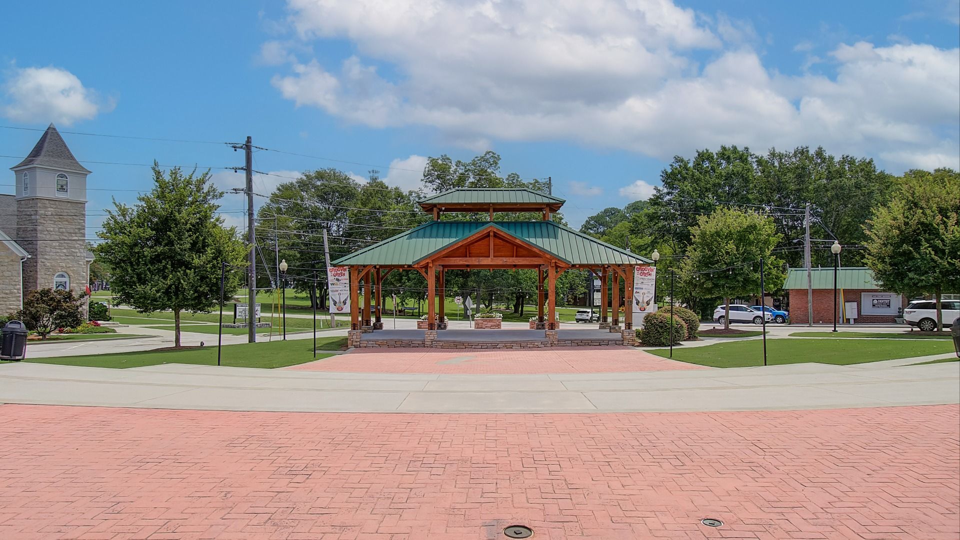 Downtown community pavilion and gathering space near Northcroft in Loganville, GA.