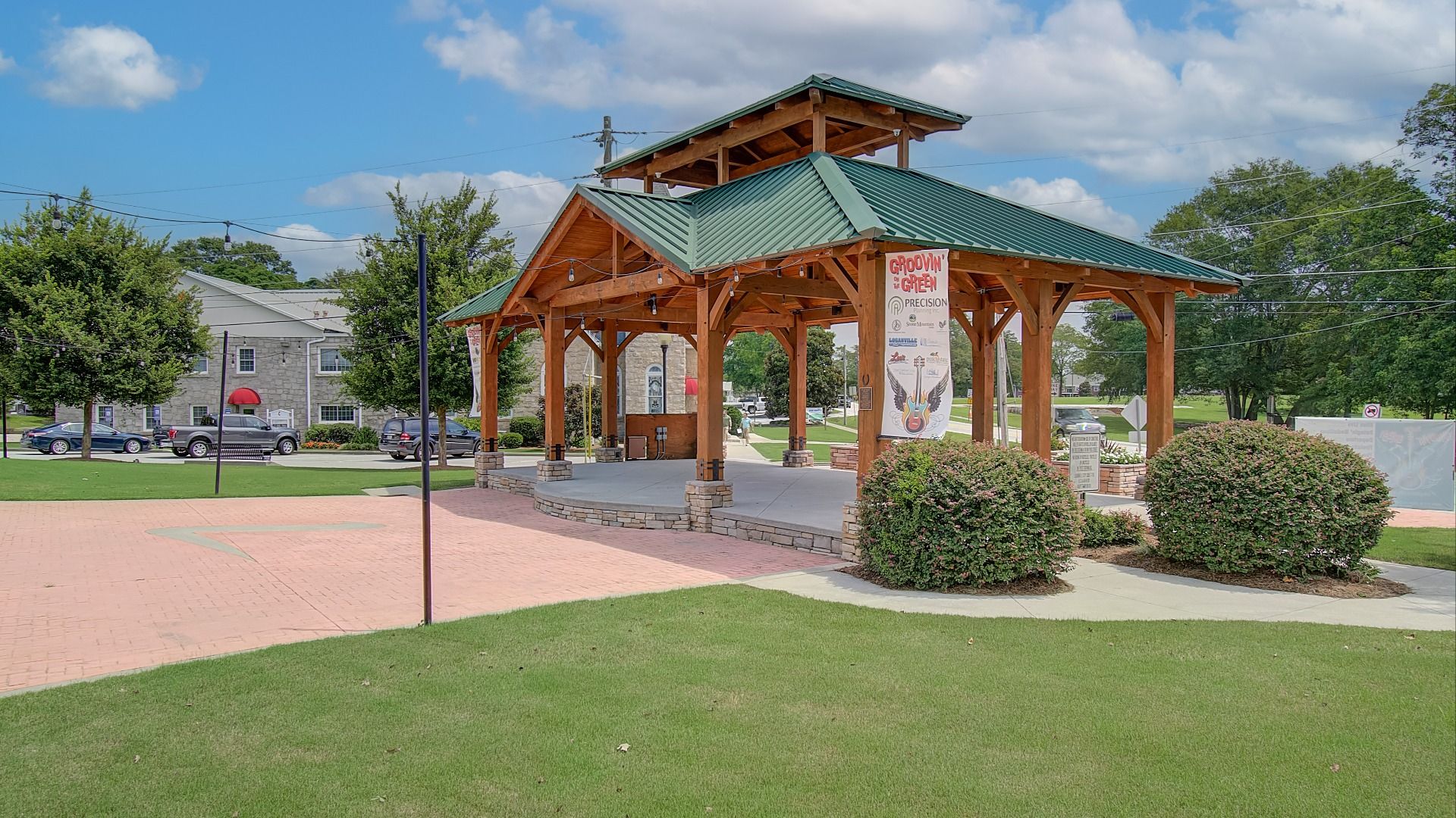 Downtown community pavilion and gathering space near Northcroft in Loganville, GA.