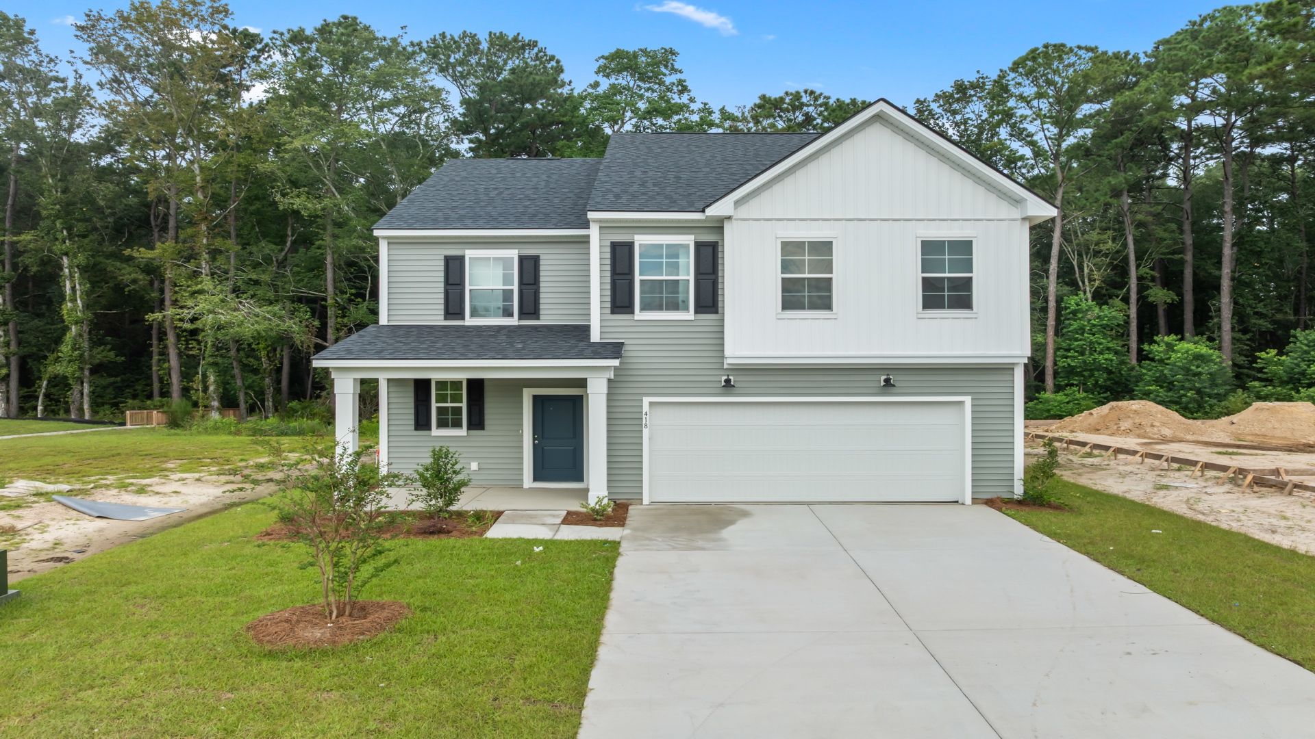 Front view of the Pritchard Elevation 5 in Creekside at Andrews, Summerville SC