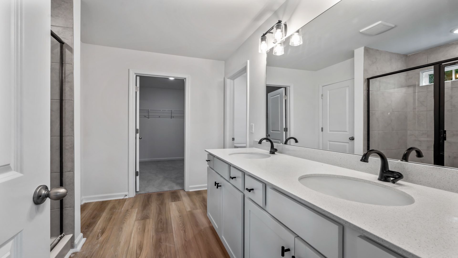 The Pritchard offers a stylish primary bath with double sinks