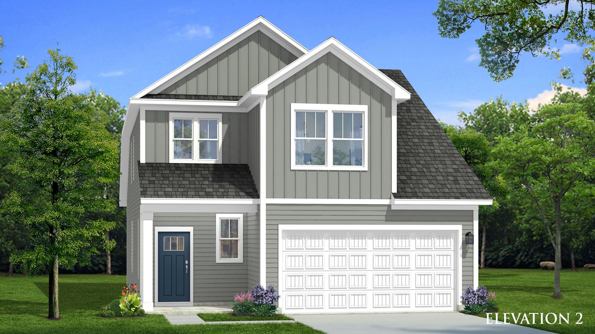Elevation 2 of the spacious Freesia Plan by premier builder DRB Homes in Charlotte, NC