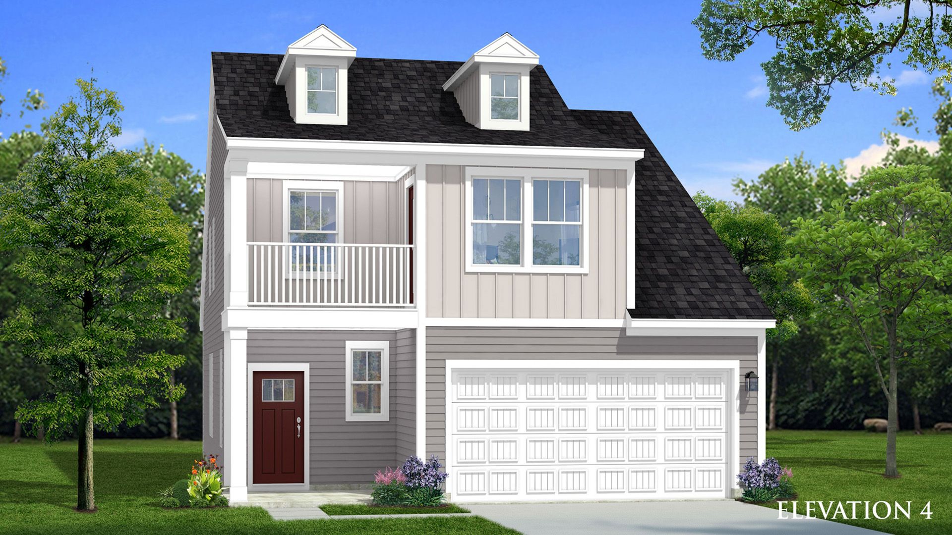 Elevation 4 of the spacious Freesia Plan by premier builder DRB Homes in Charlotte, NC