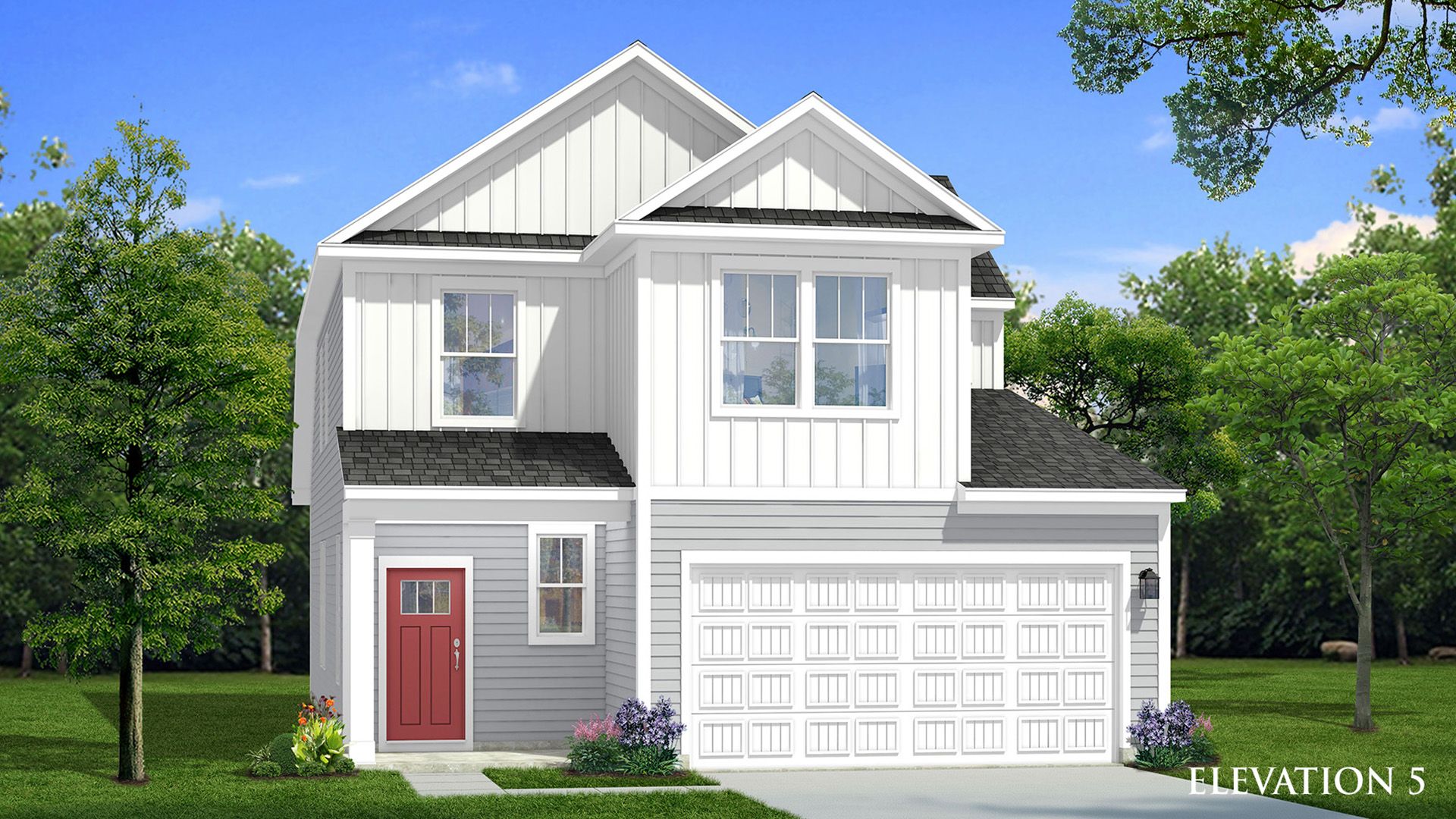 Elevation 5 of the spacious Freesia Plan by premier builder DRB Homes in Charlotte, NC
