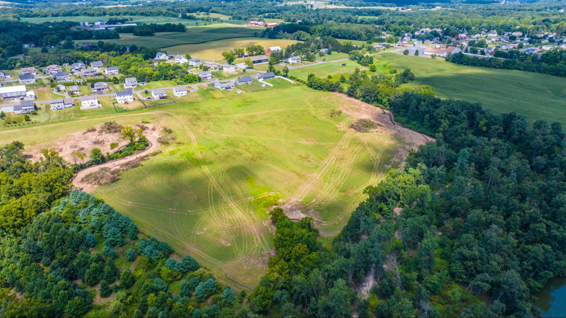 Southern view of Spring View Farms Phase 1 pre-development.