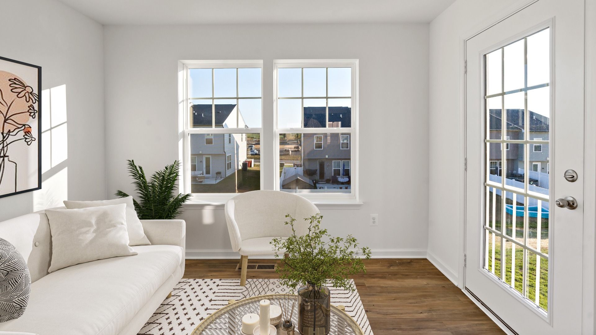 Enjoy the York II Garage morning room with large windows and easy access to the outdoor deck.