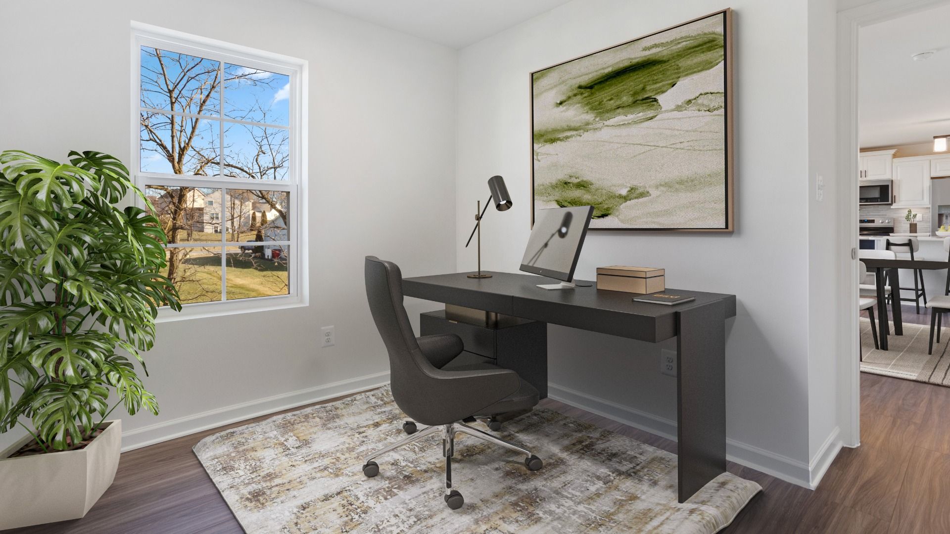 Whitehall II flex room designed as a functional home office or quiet study space.