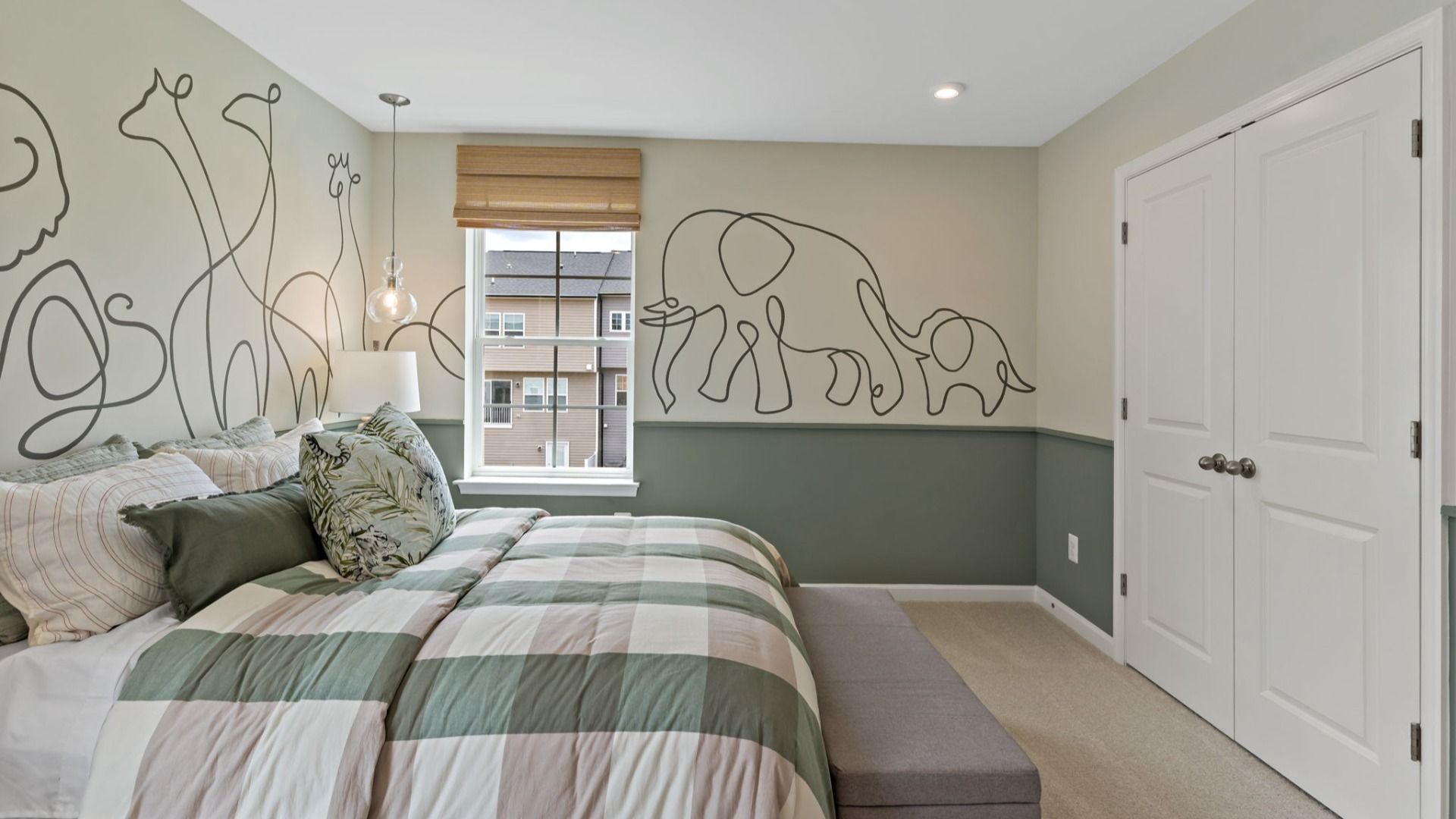 The secondary bedroom in the Whitehall II is the perfect space for a kids room.