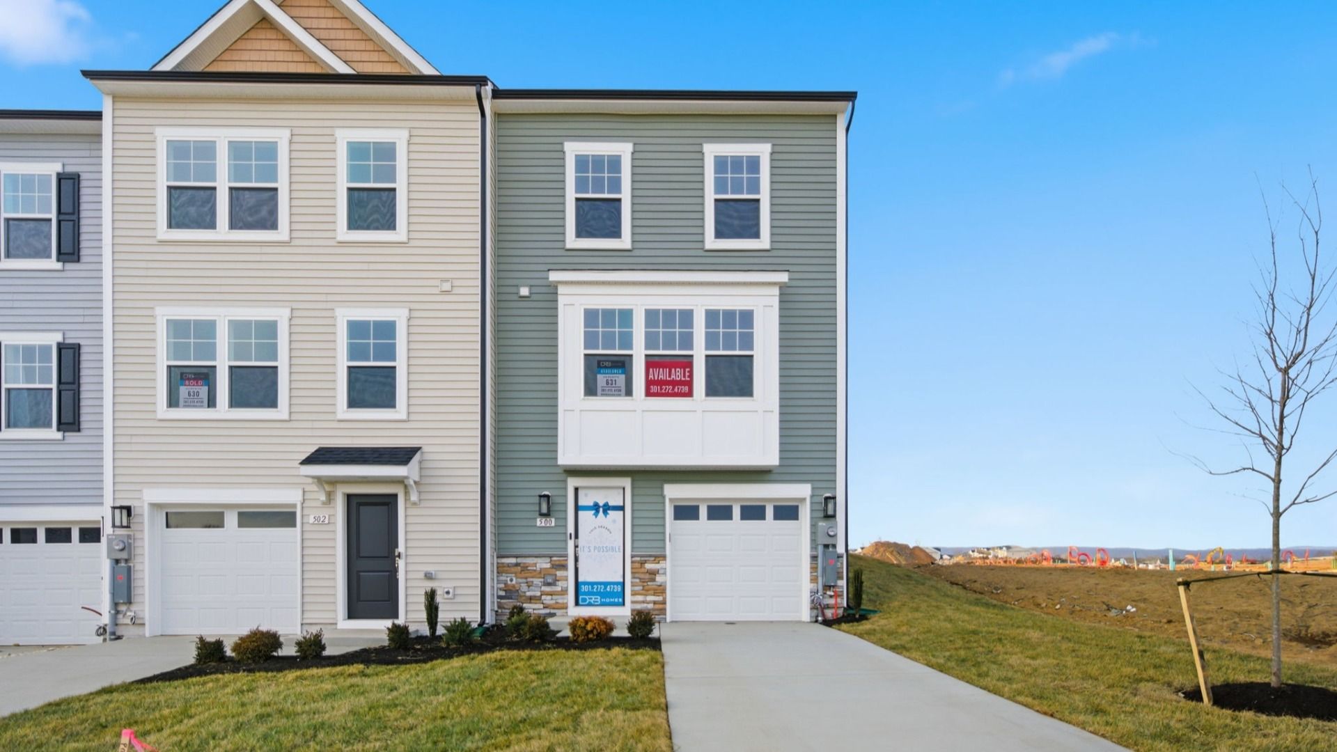 York II Garage - The Gallery Townhomes: Martinsburg, Maryland - DRB Homes
