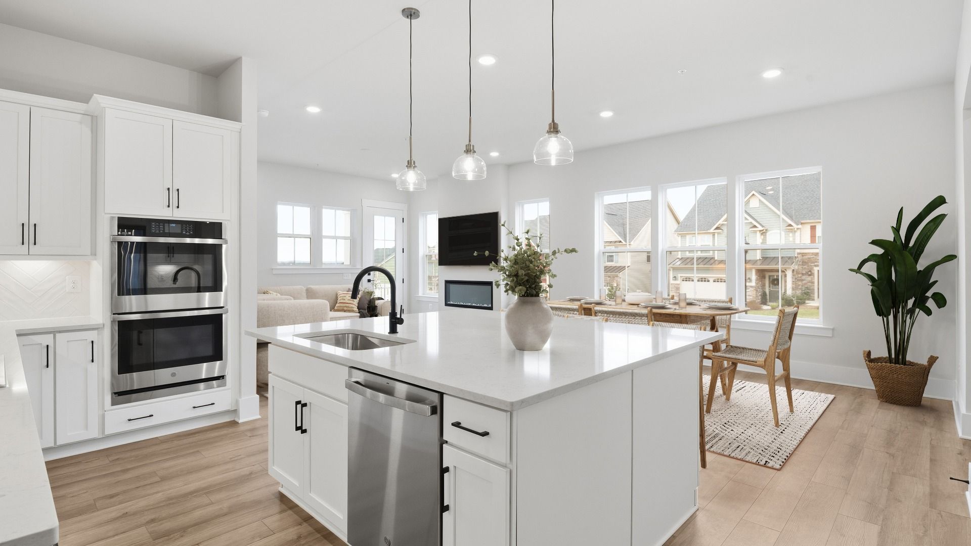 The Brunswick Crossing Villas offer an open kitchen on the main level