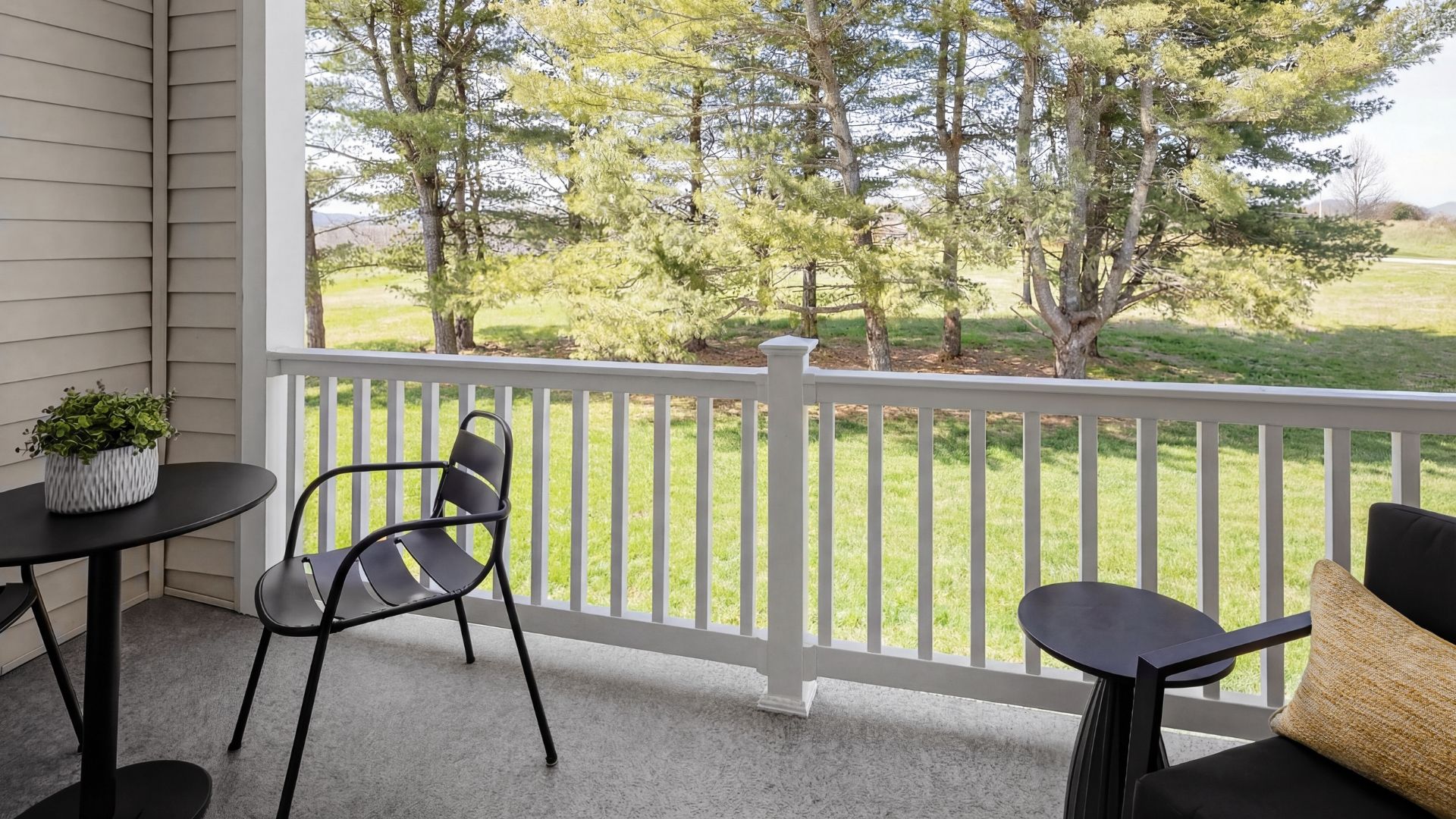 The Bradford model Terrace overlooking Ballenger Creek Park and offering an optional fireplace
