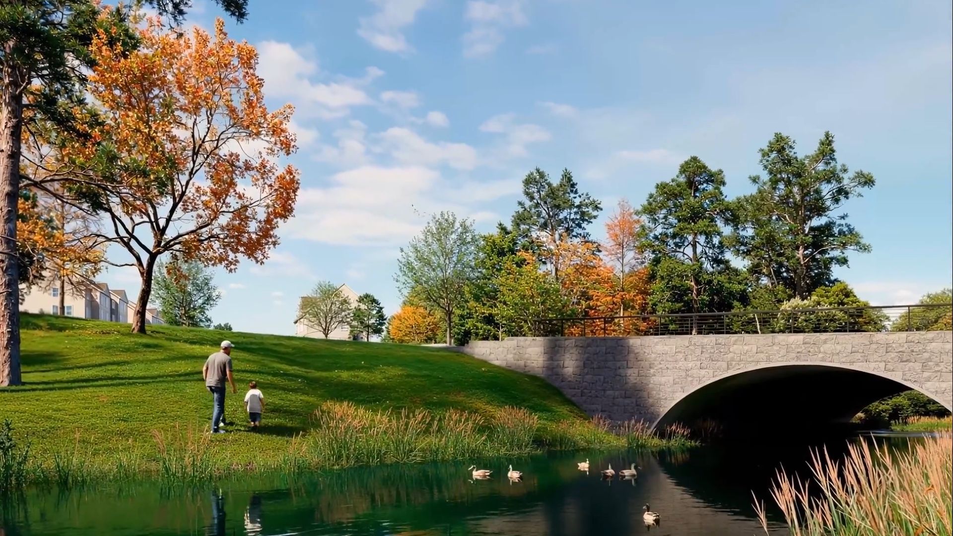 Rendering of the Runnymede Road entrance bridge currently under construction over the Torytown Run.