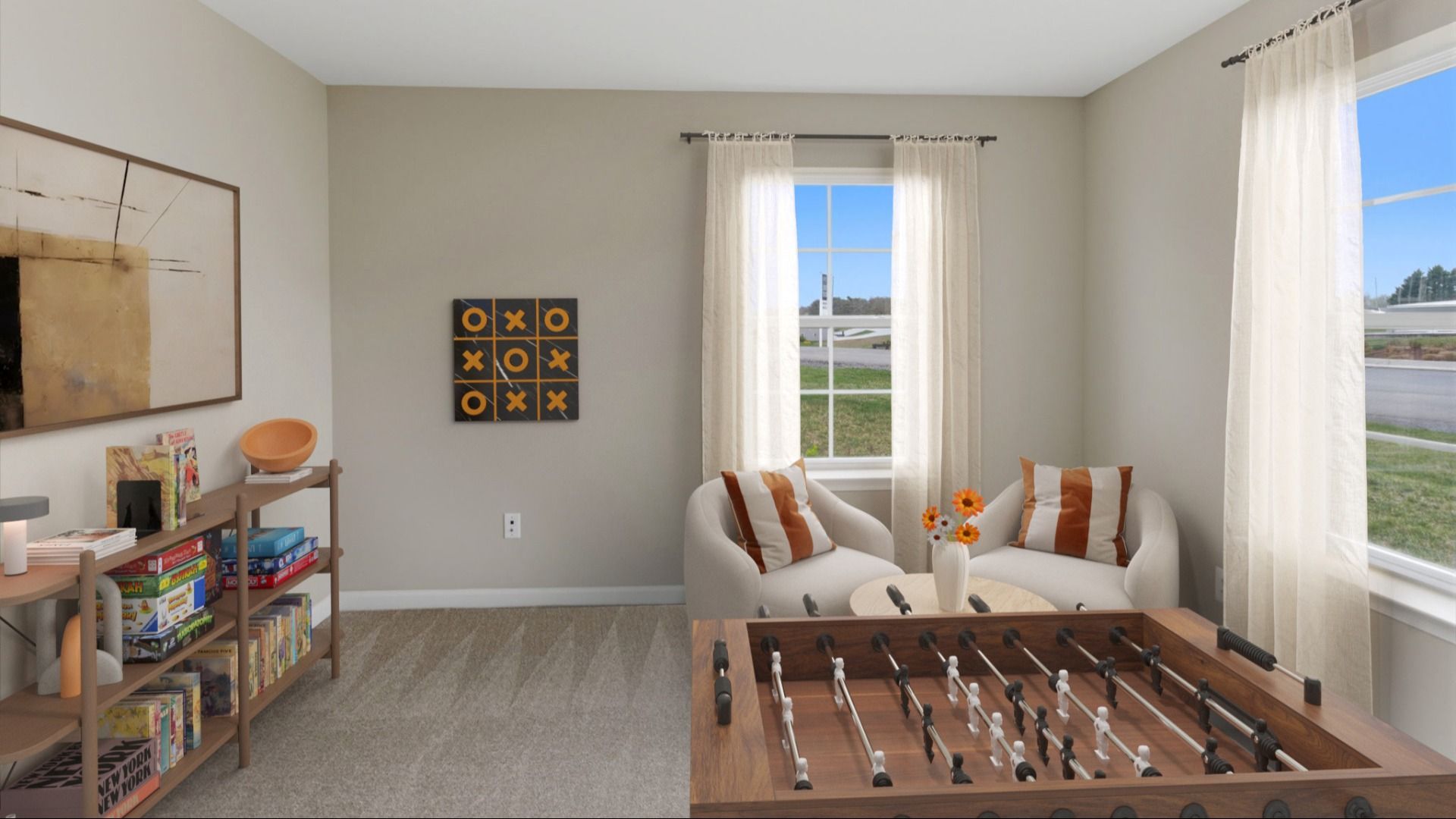 Virtually staged den in the Edgewood home plan