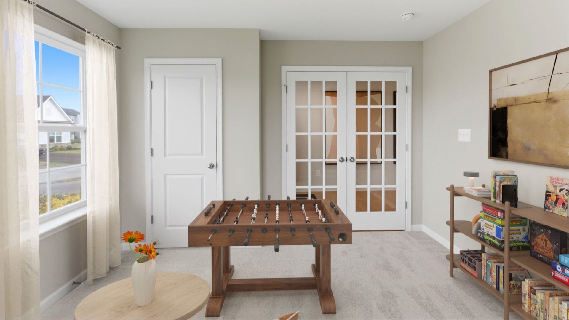 Virtually staged den in the Edgewood home plan