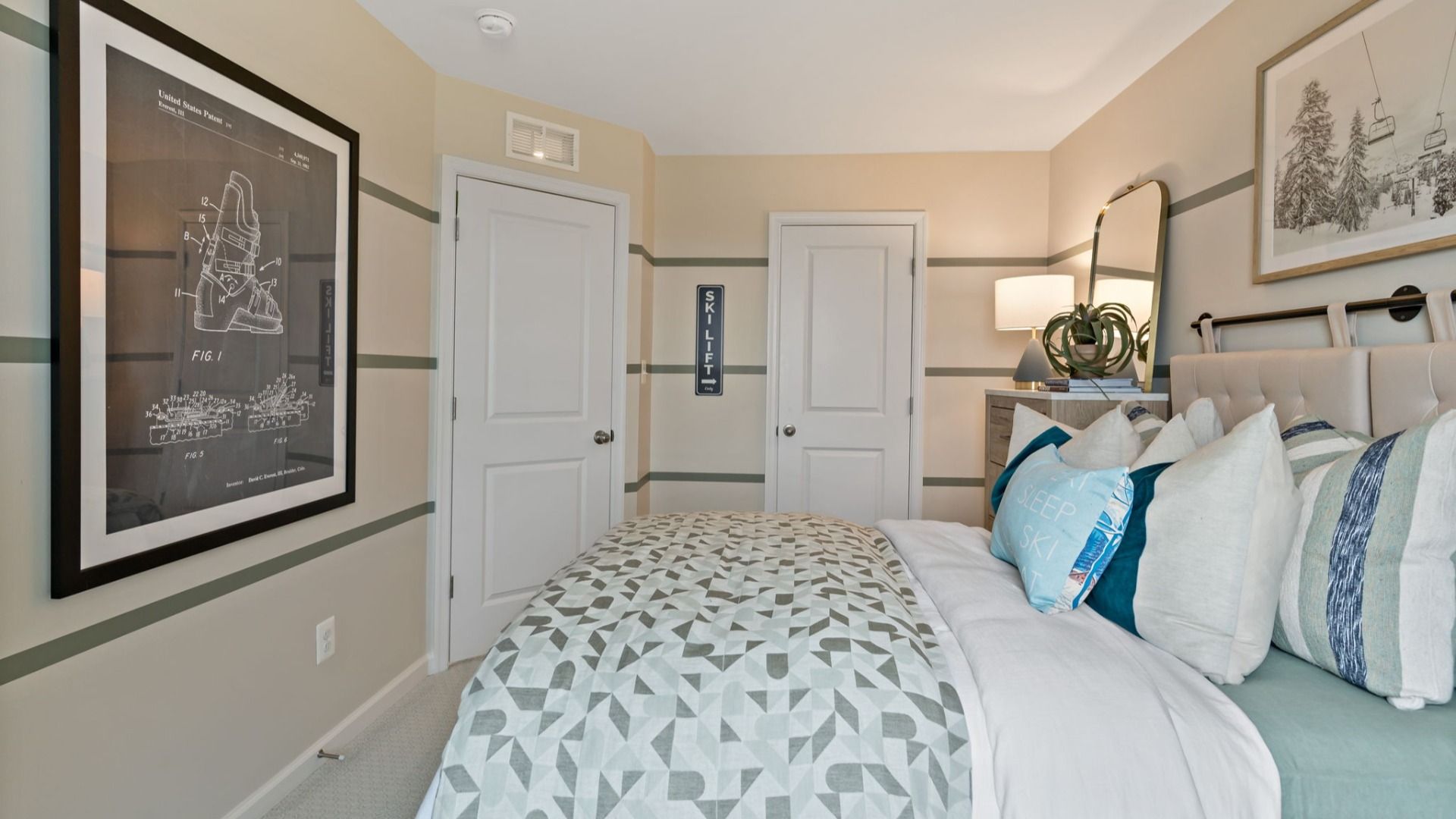 Secondary bedroom with view of the attached closet.