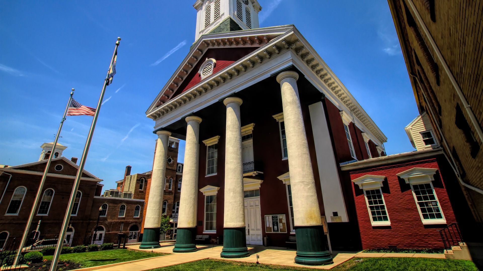 Downtown Charles Town offers rich history, including landmarks like the Jefferson County Courthouse.