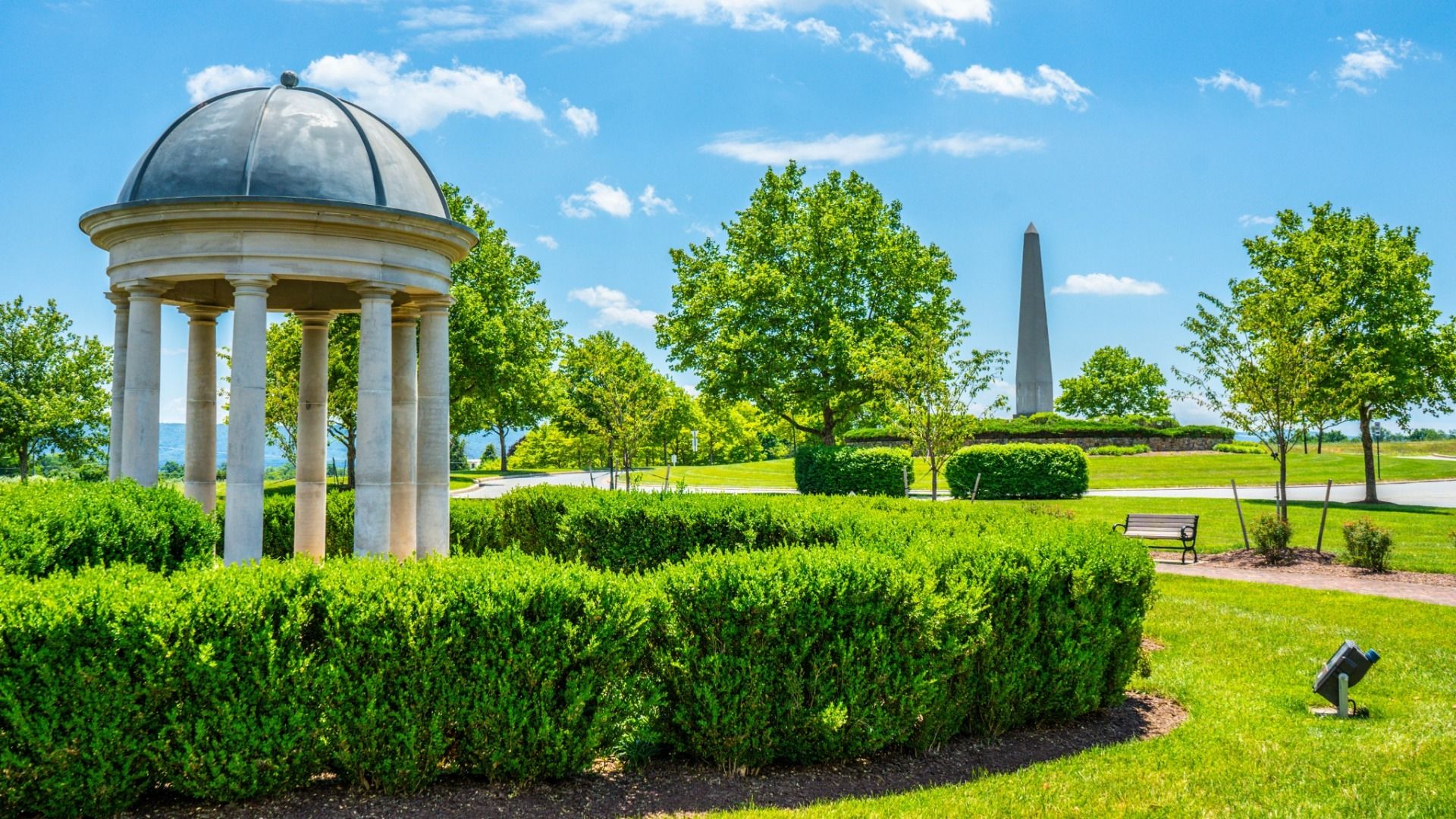 Community open spaces and entrance monuments create a welcoming environment.