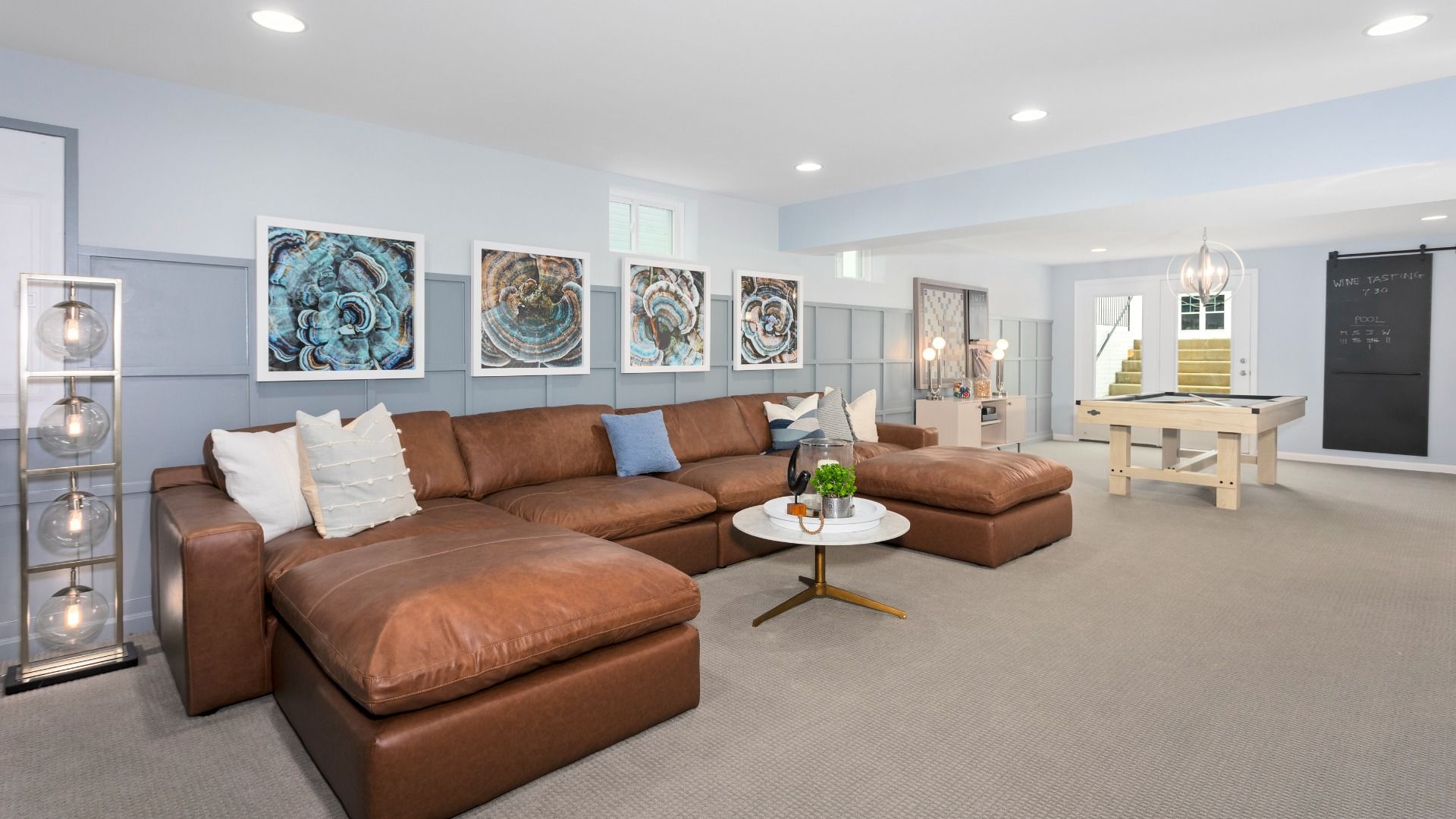 The lower-level living area in the Bridgeport II offers a spacious and versatile space.