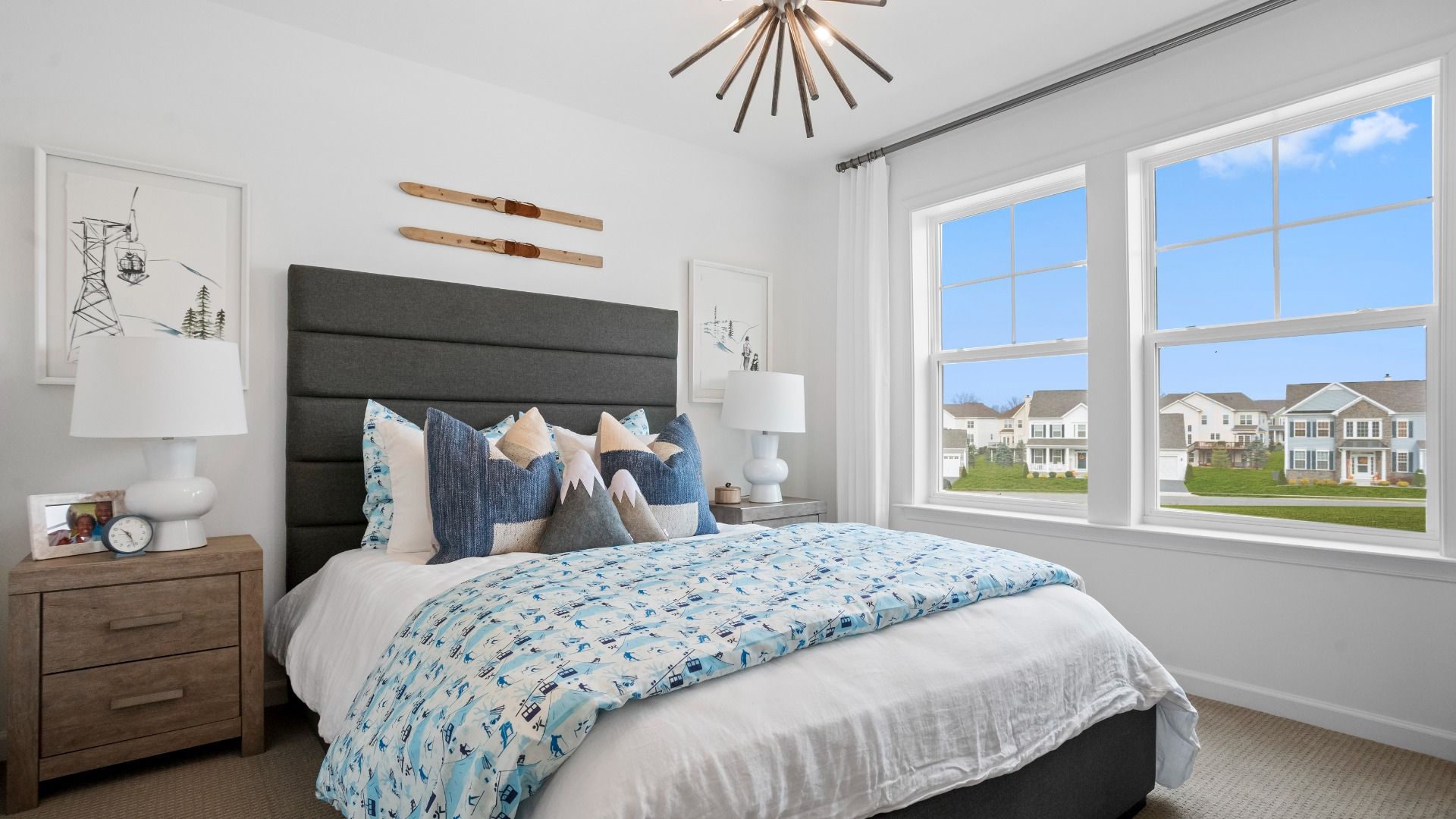 The Bridgeport II features a bright fourth bedroom with large windows allowing natural light.