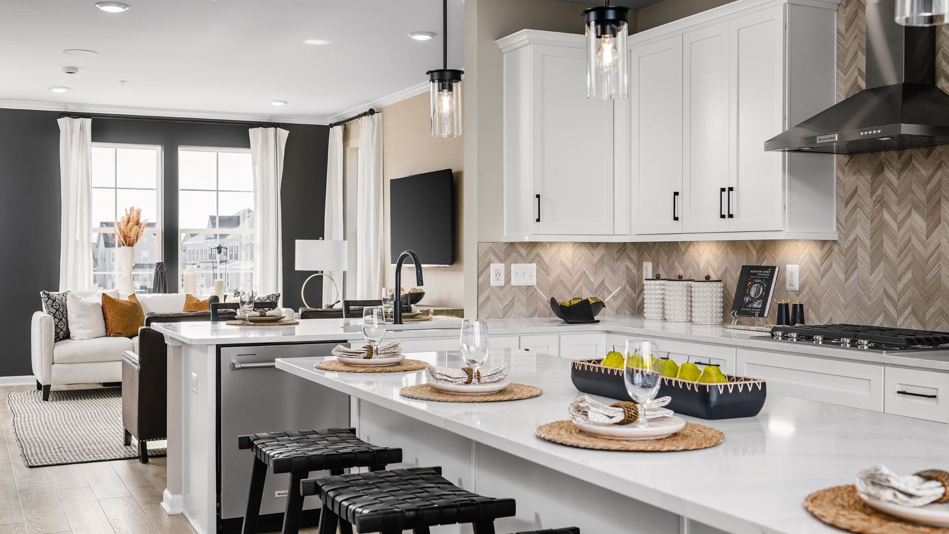 Pratt Townhome Kitchen and Living Room at Greenleigh