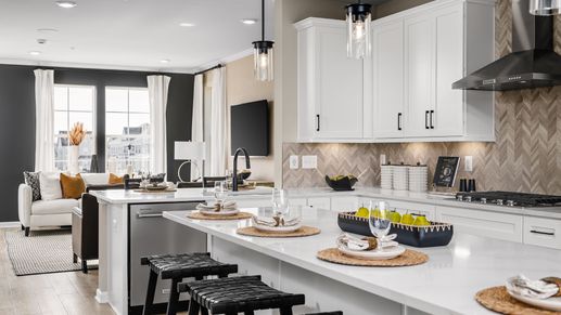 Pratt Townhome Kitchen and Living Room at Greenleigh